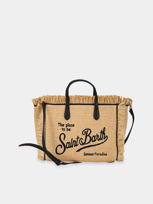 Borsa beige per bambina con logo,Mc2 Saint Barth,COLETTE STRAW 1100 EMB