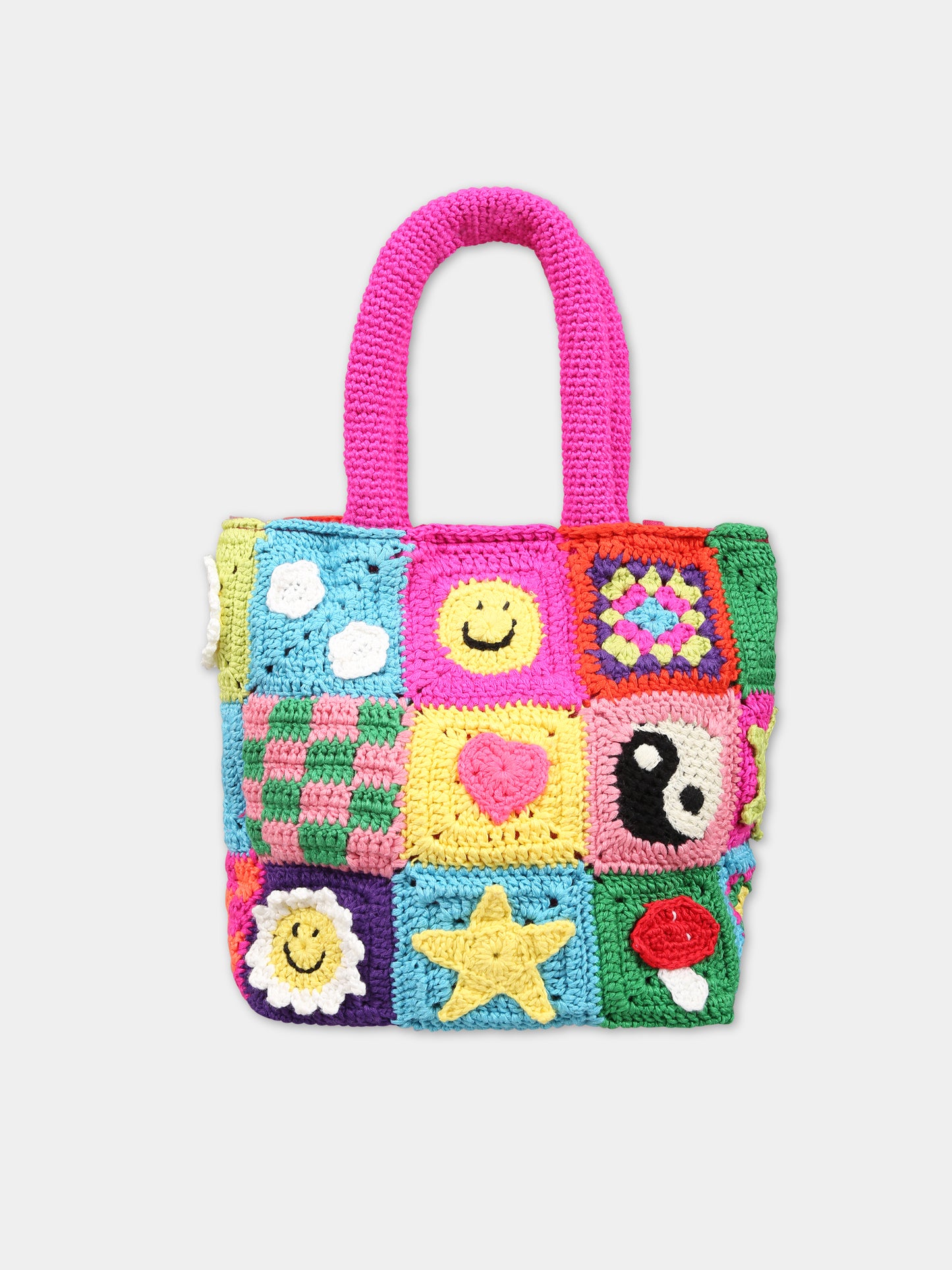Borsa multicolor per bambina con logo,Mc2 Saint Barth,CROCHET BAG XS ELEMENTS COL