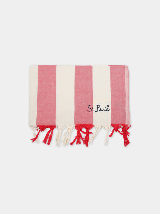 Telo-mare multicolor per bambini con logo blu,Mc2 Saint Barth,FOUTAS LIGHT N VERTICAL BIGLIG 0141