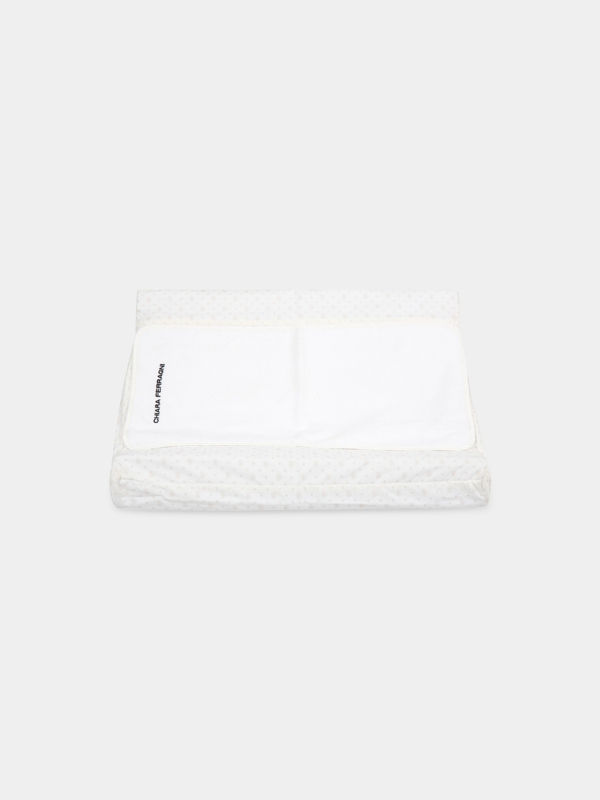 Coprifasciatoio avorio per neonati con occhiolino,Chiara Ferragni Homewear,CF051B