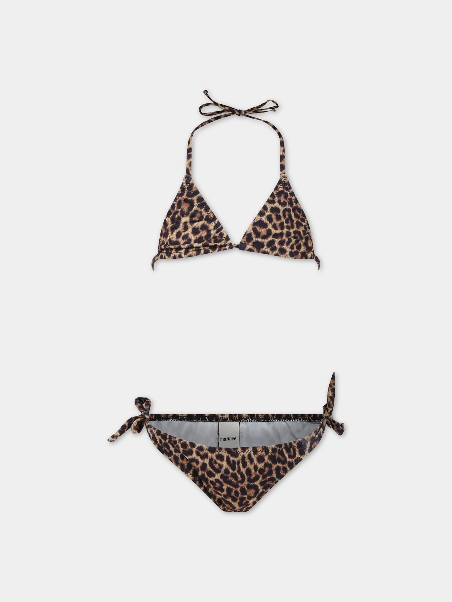 Bikini marrone per bambina con logo,Matineè,CC4009 PETITE CAMILLE MACULATO