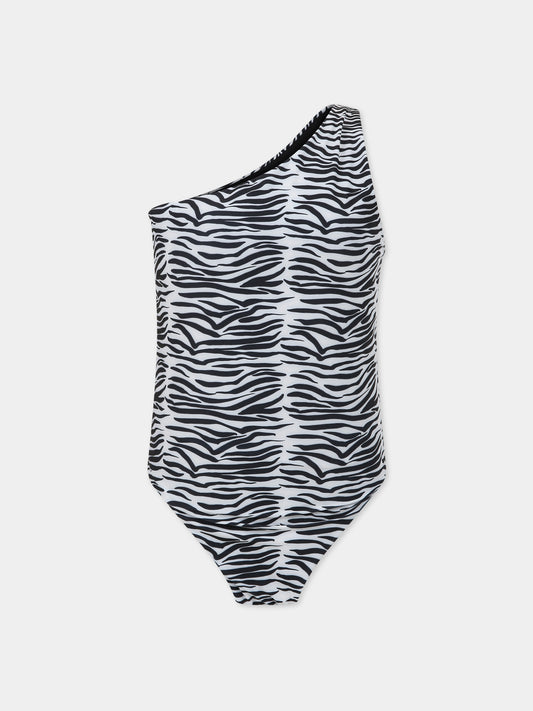 Costume bianco da donna con stampa zebrata,Matineè,CB4044 KARINE ZEBRA