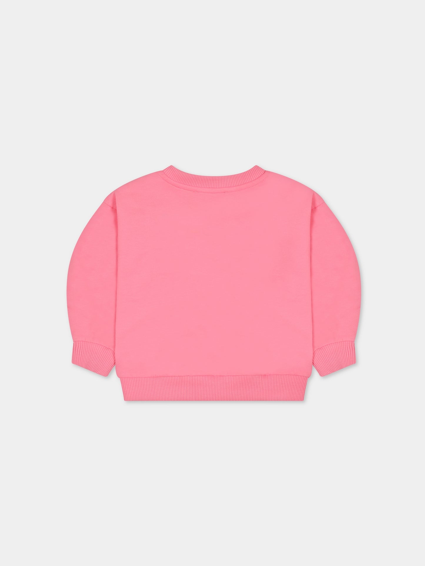 Felpa rosa per neonata con logo,Moschino Kids,MDF02Q LDA00 51470