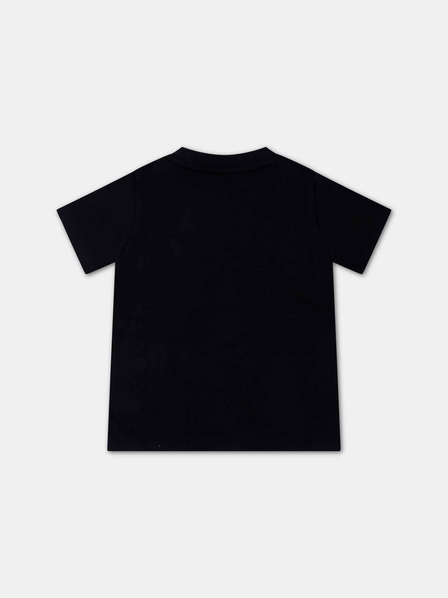 T-shirt blu per neonati con logo,Moncler Kids,951 8C00012 8790M 778