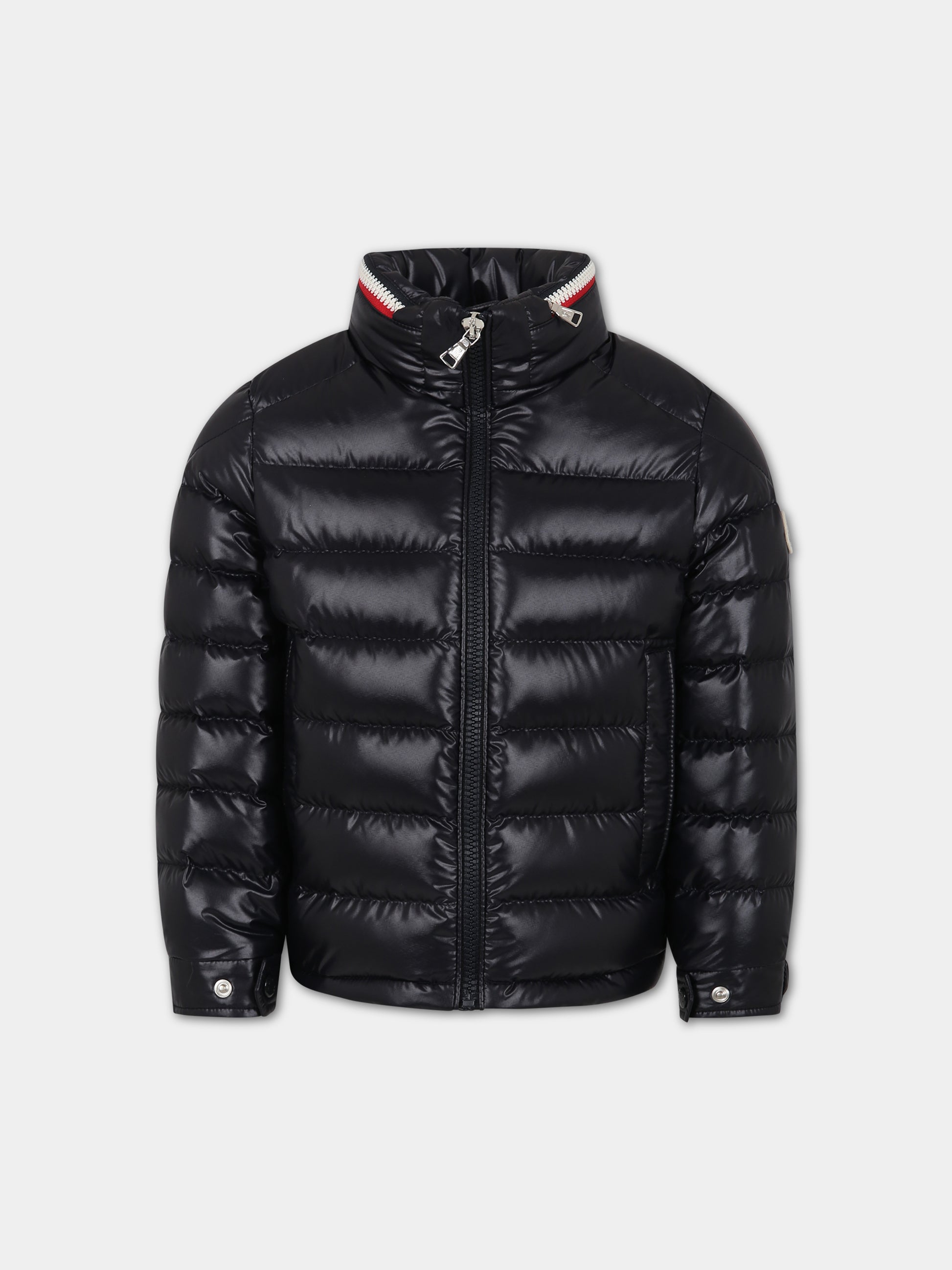 Piumino Bourne blu per bambino con logo,Moncler Kids,954 1A00012 595ZJ 778