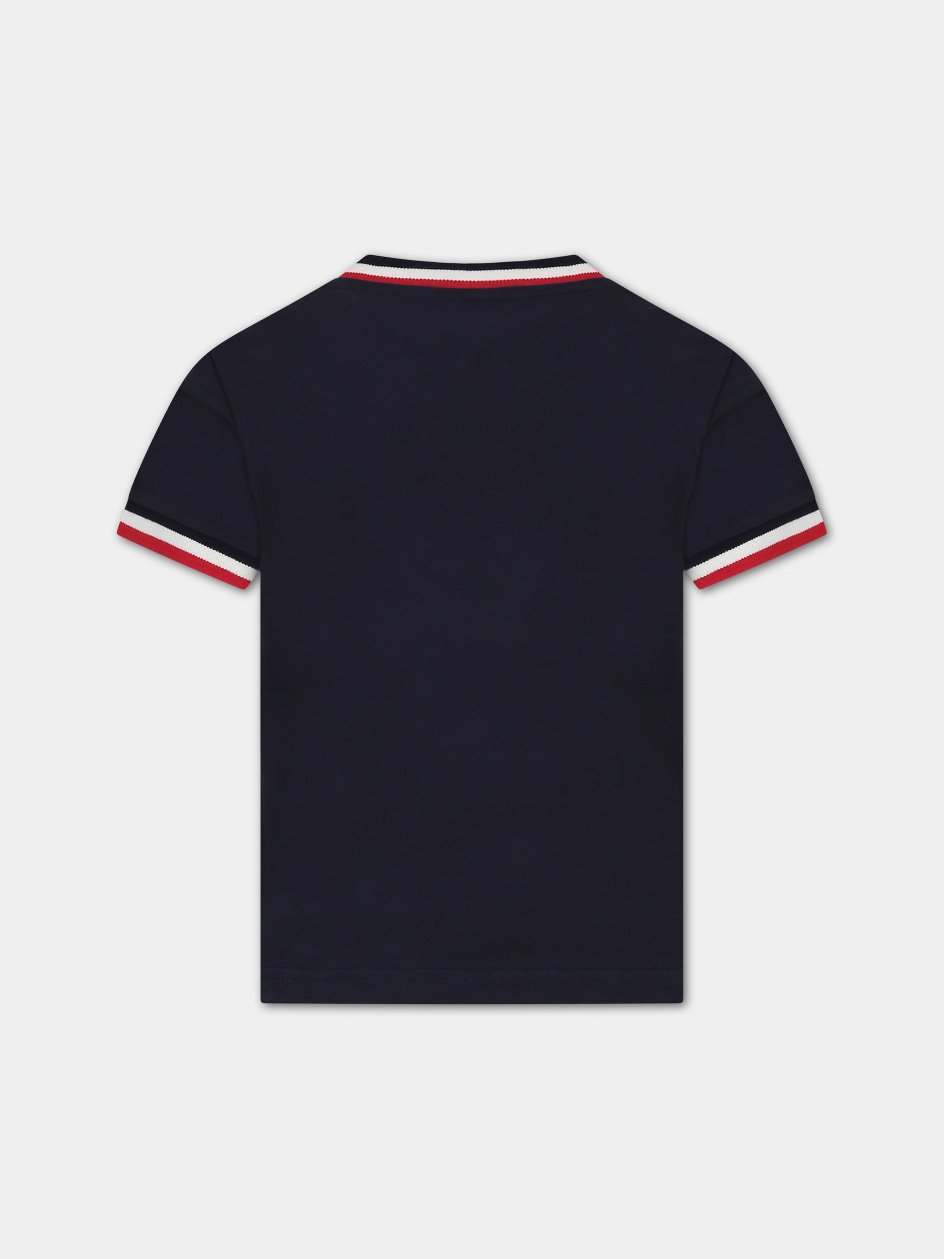 T-shirt bianca per bambino con logo,Moncler Kids,954 8C00023 83092 778