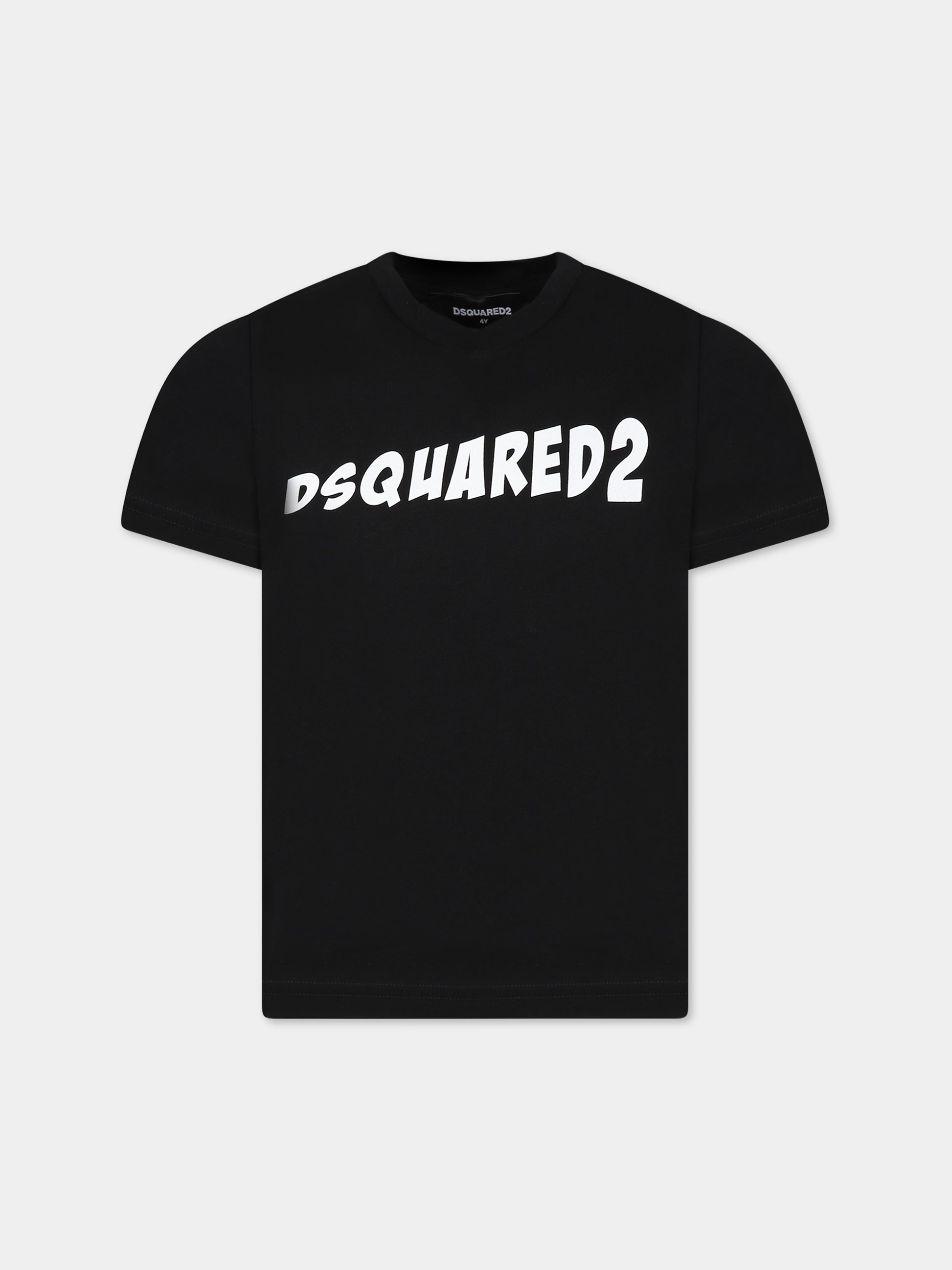 T-shirt nera per bambino con logo,Dsquared2,DQ1735 D00MV D2T946U DQ900