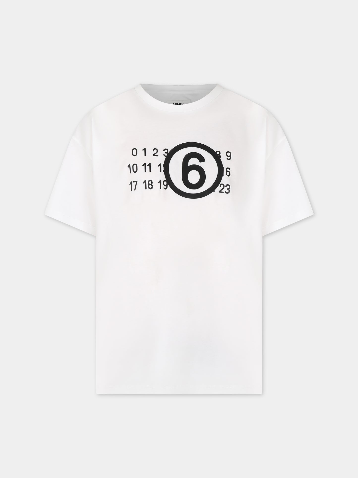 T-shirt bianca per bambini con logo,Mm6 Maison Margiela,M60422 MM010 MM6T72U M6100