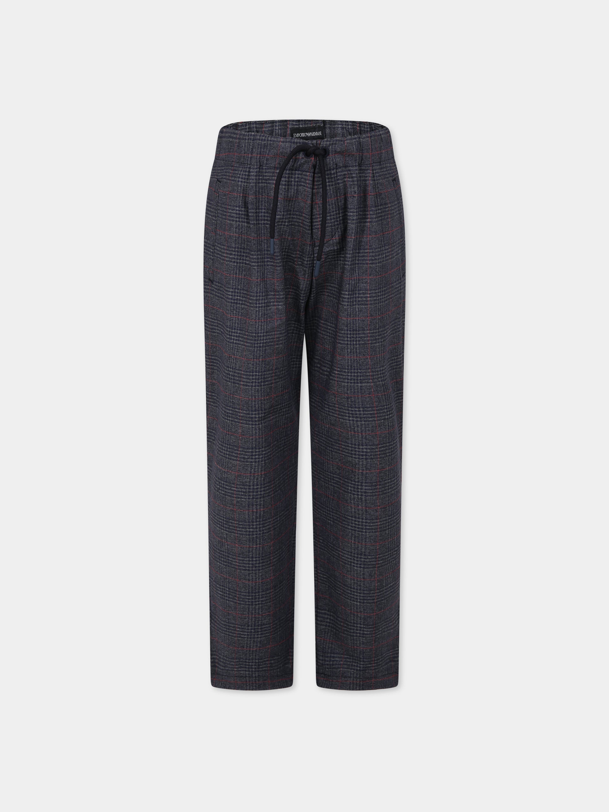 Pantaloni grigi per bambino con aquilotto,Armani Junior,6R4PG5 4N7ZZ F930