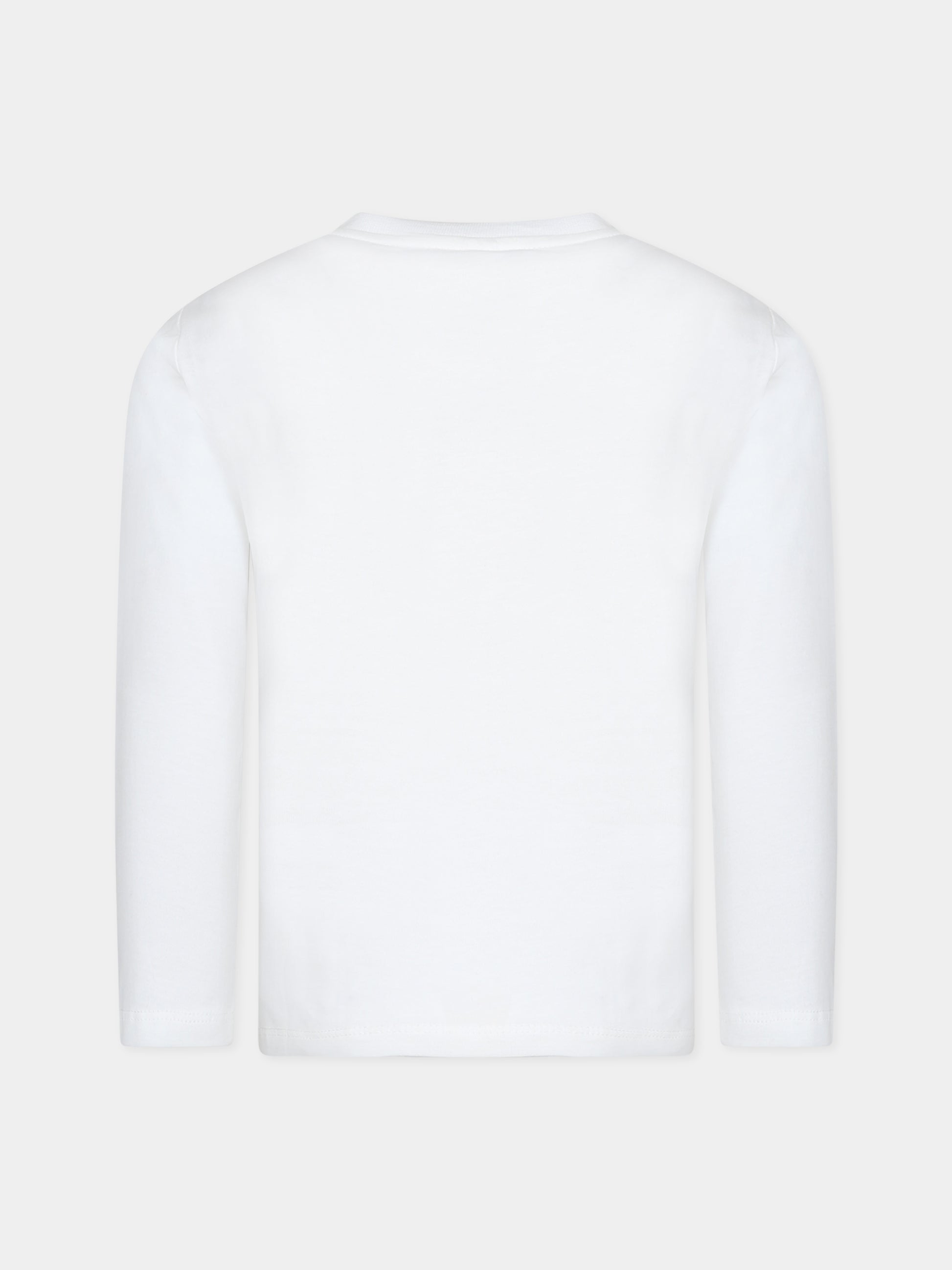 T-shirt bianca per bambino con logo e stampa,Stella Mccartney Kids,TT8P50 Z0434 101