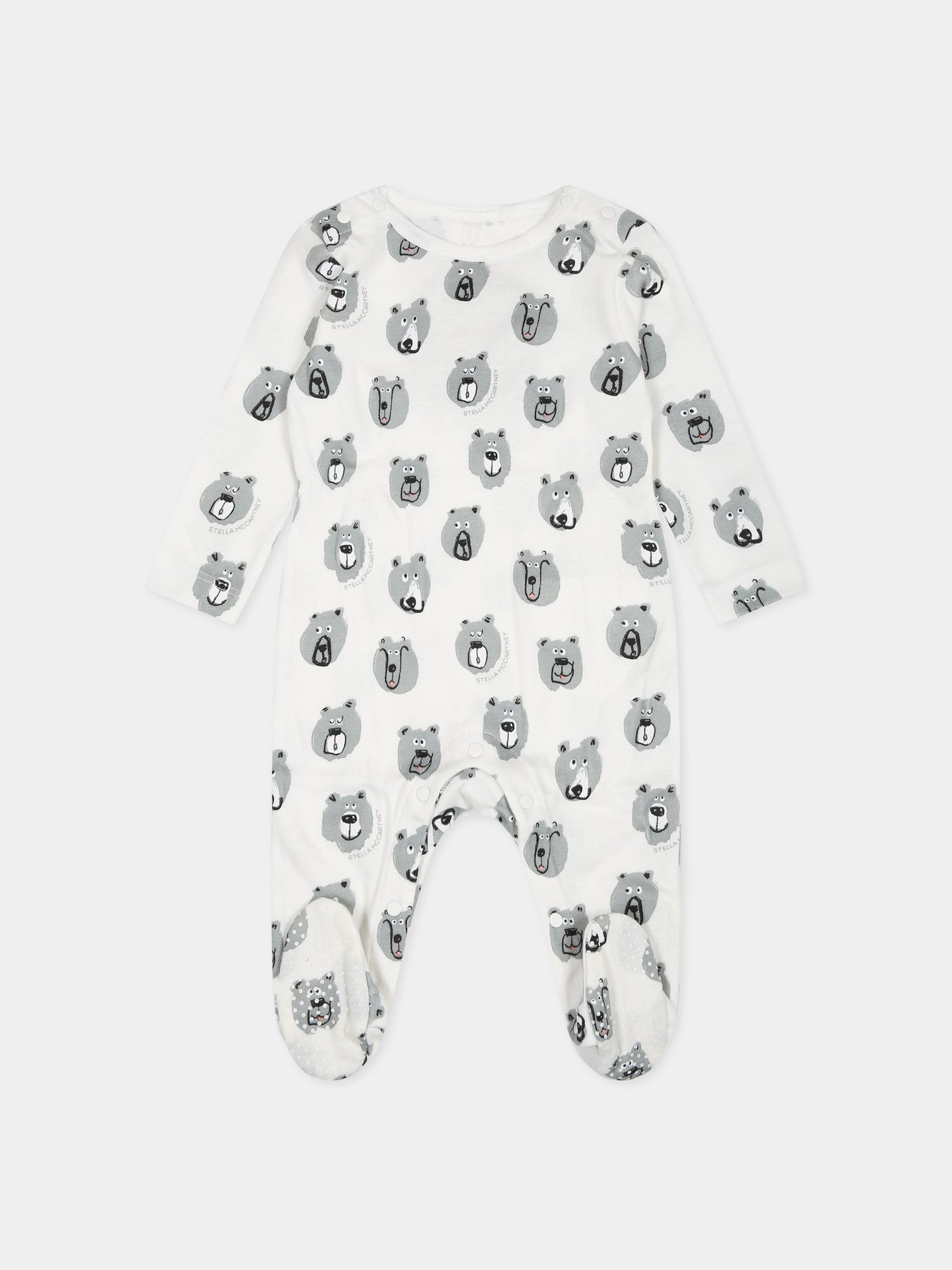 Set bianco per neonato con stampa e logo,Stella Mccartney Kids,TTB559 Z1486 101MC