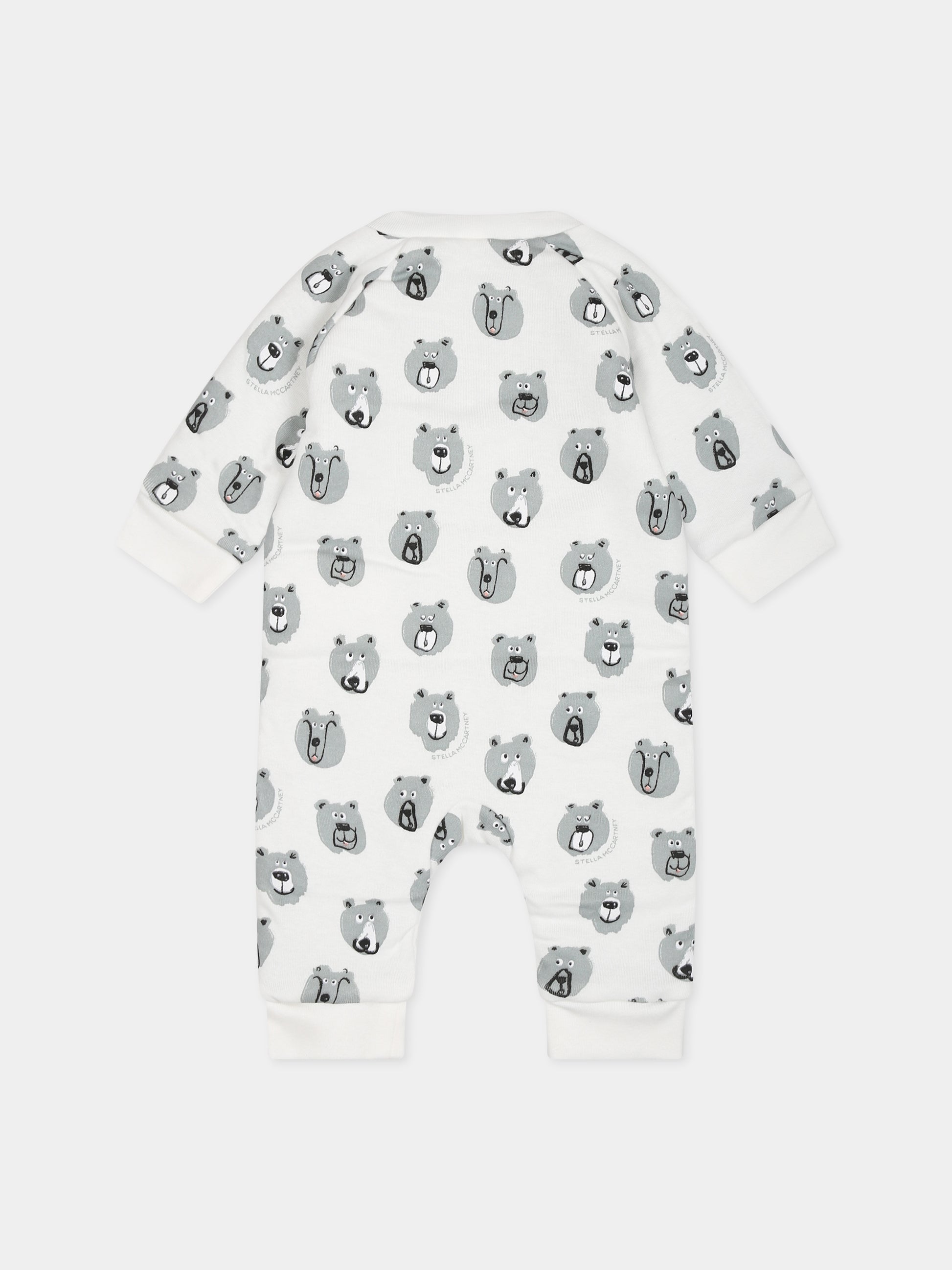 Tutina bianca per neonato con stampa e logo,Stella Mccartney Kids,TTA540 Z1486 101MC