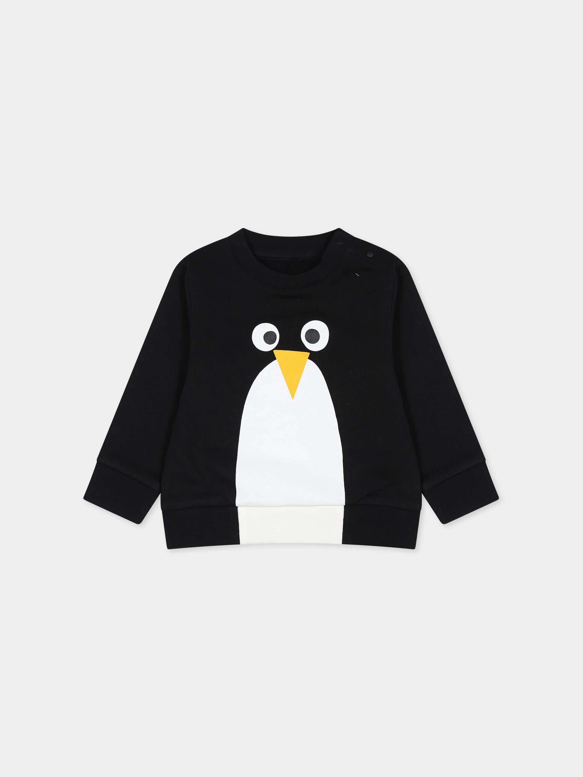 Felpa nera per neonato con stampa,Stella Mccartney Kids,TT4630 Z0447 930