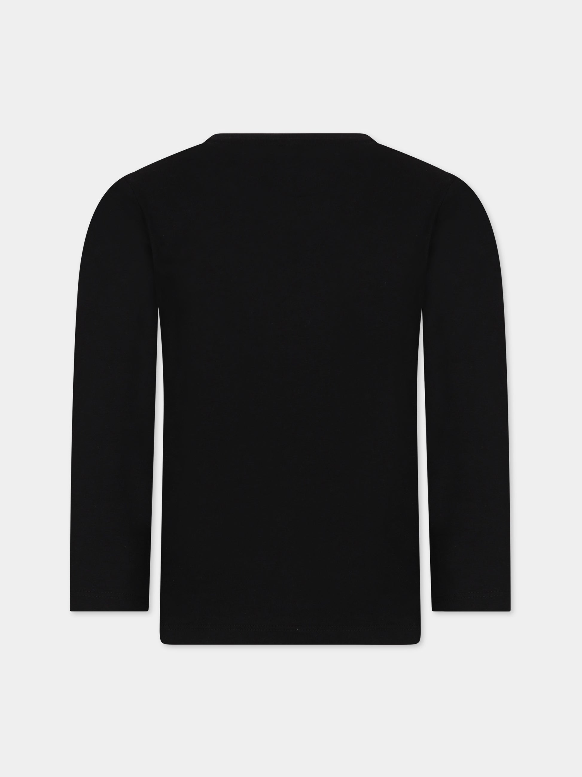 T-shirt nera per bambino con stampa e logo,Stella Mccartney Kids,TT8S90 Z0434 930