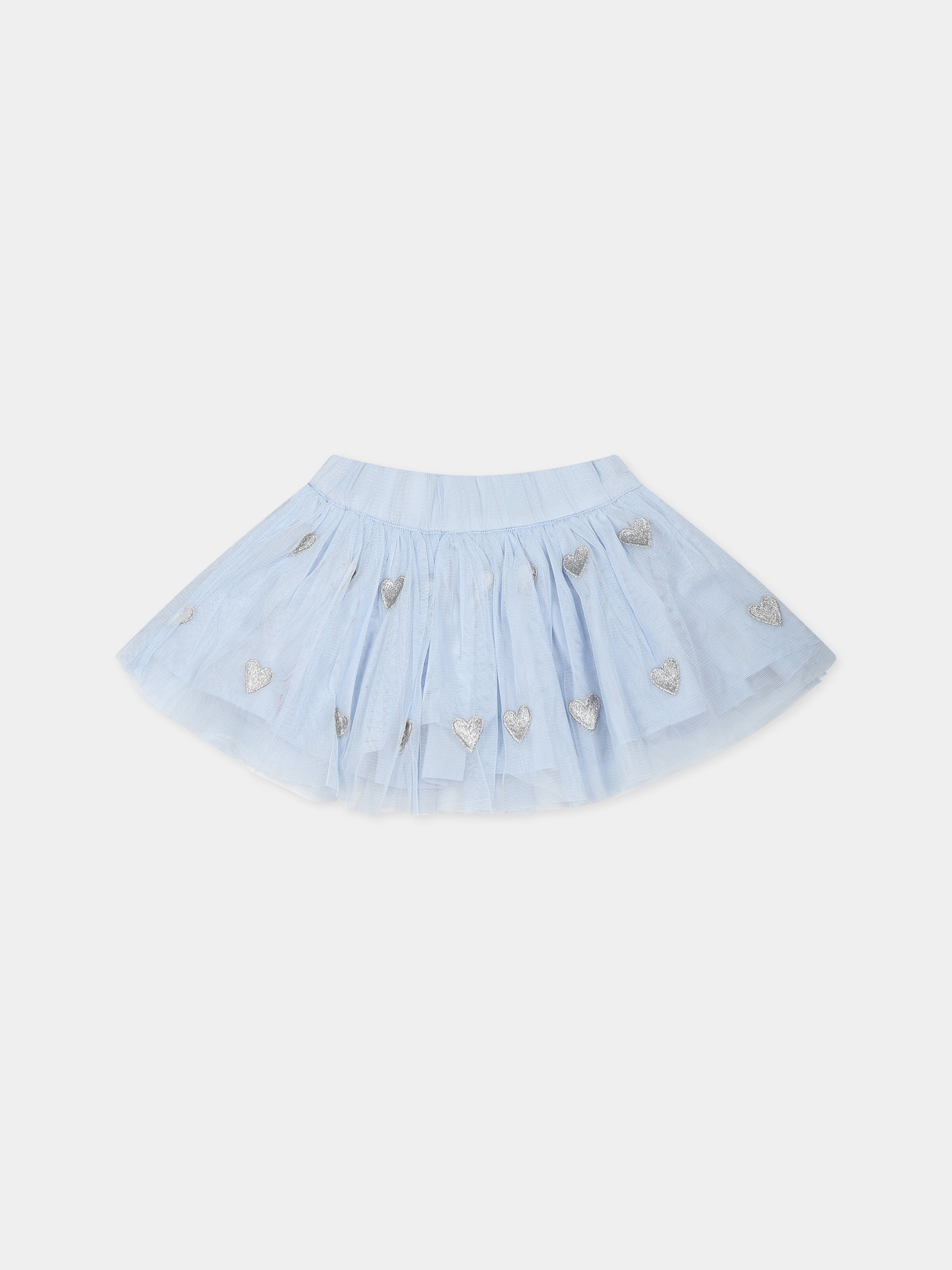 Gonna celeste per neonata con cuori,Stella Mccartney Kids,TT7011 Z1309 602EM