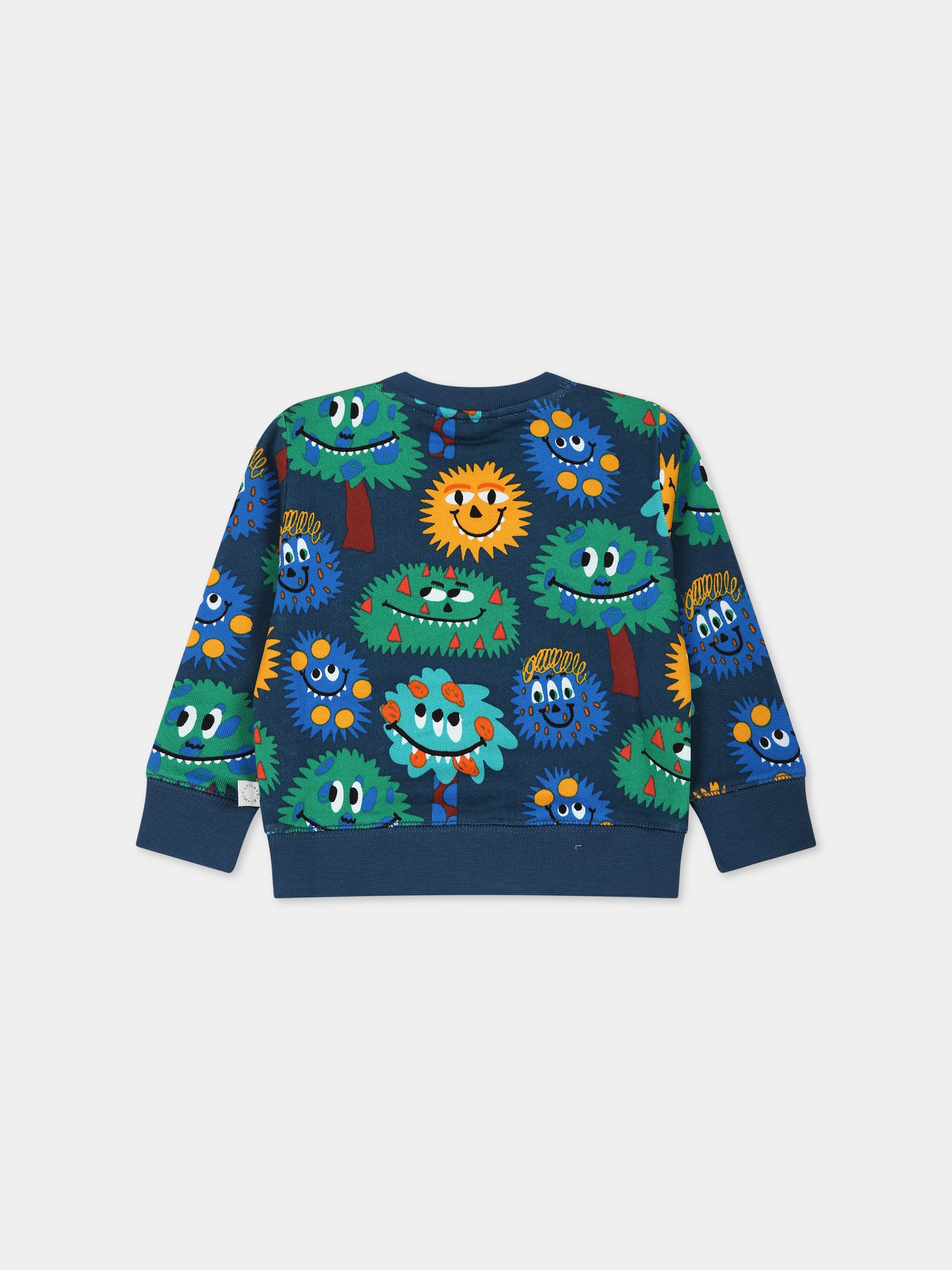 Felpa blu per neonato con stampa,Stella Mccartney Kids,TT4540 Z1393 625MC