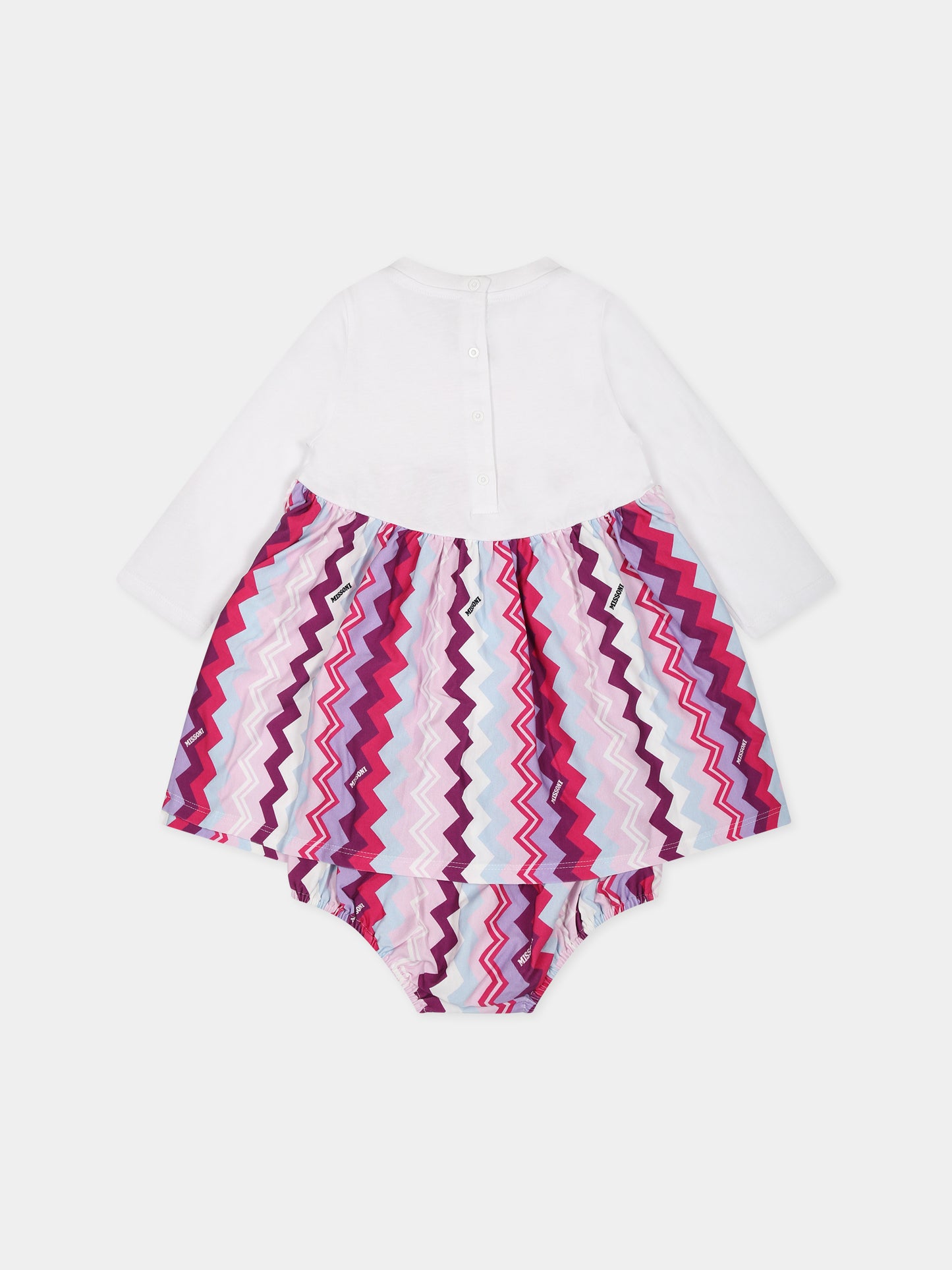Vestito multicolor per neonata con logo,Missoni,MT1020 J0319 579MC