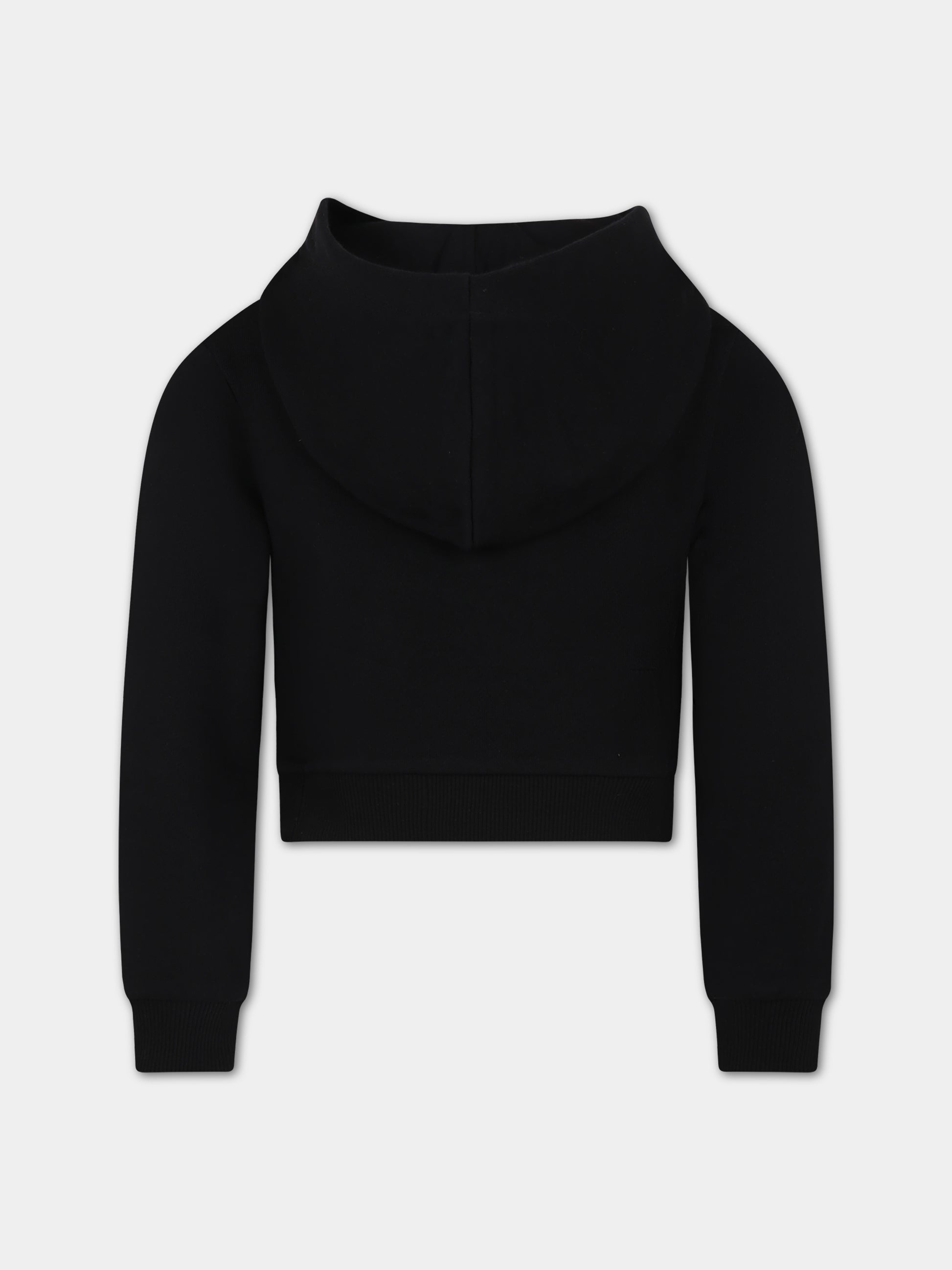 Felpa nera per bambina con logo,Balmain Kids,BT4A80 Z0001 930AV