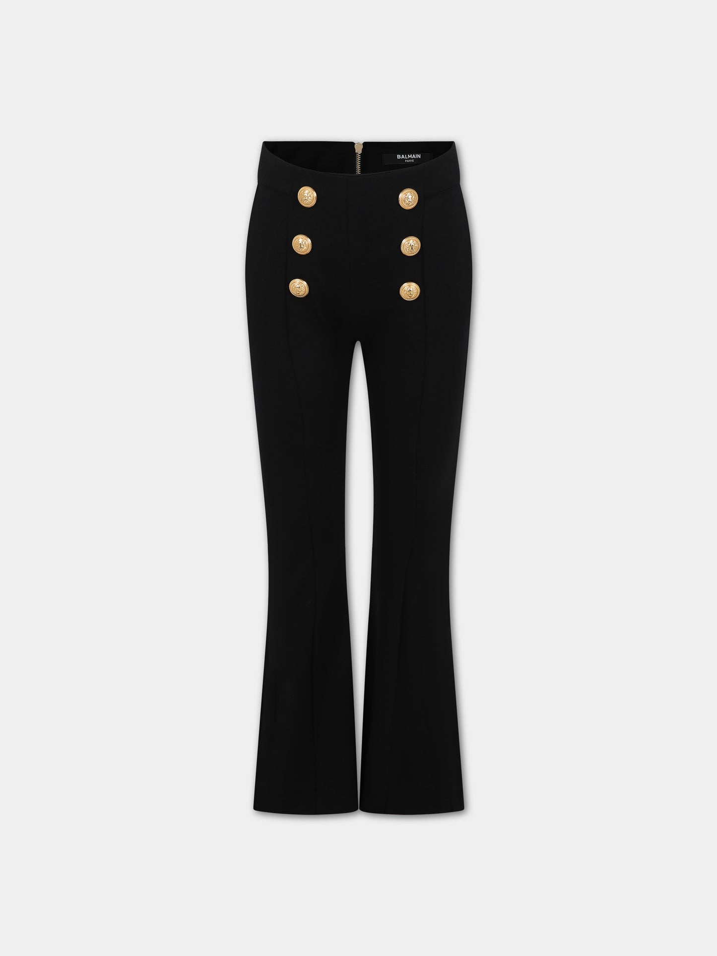 Pantaloni neri per bambina con iconici bottoni,Balmain Kids,BT6A20 J0035 930OR