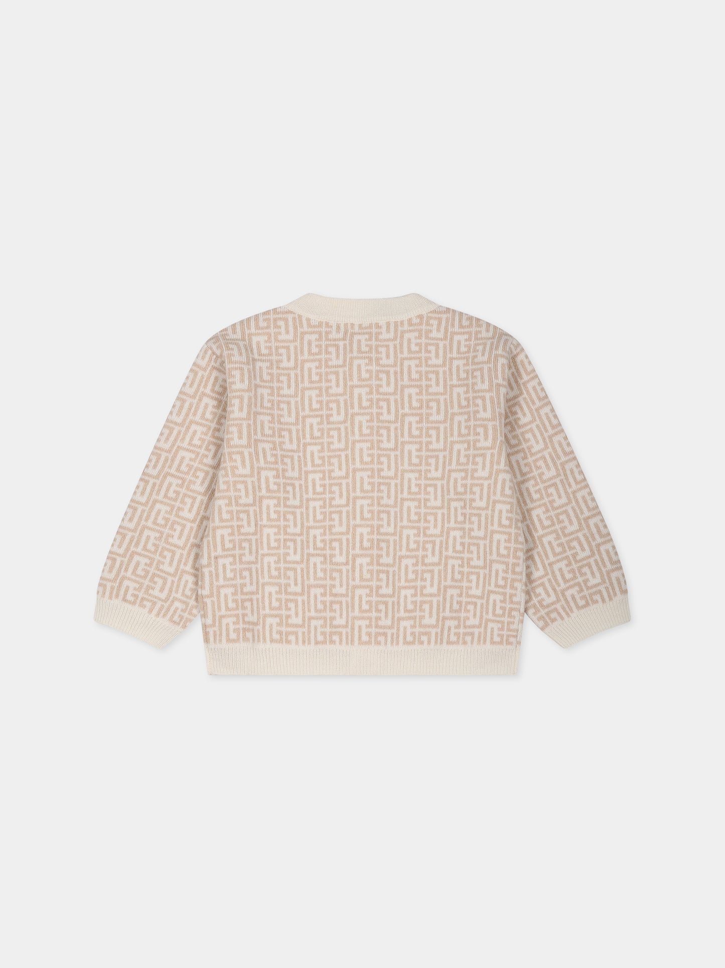 Cardigan beige per neonati,Balmain Kids,BT9010 W0113 102BG