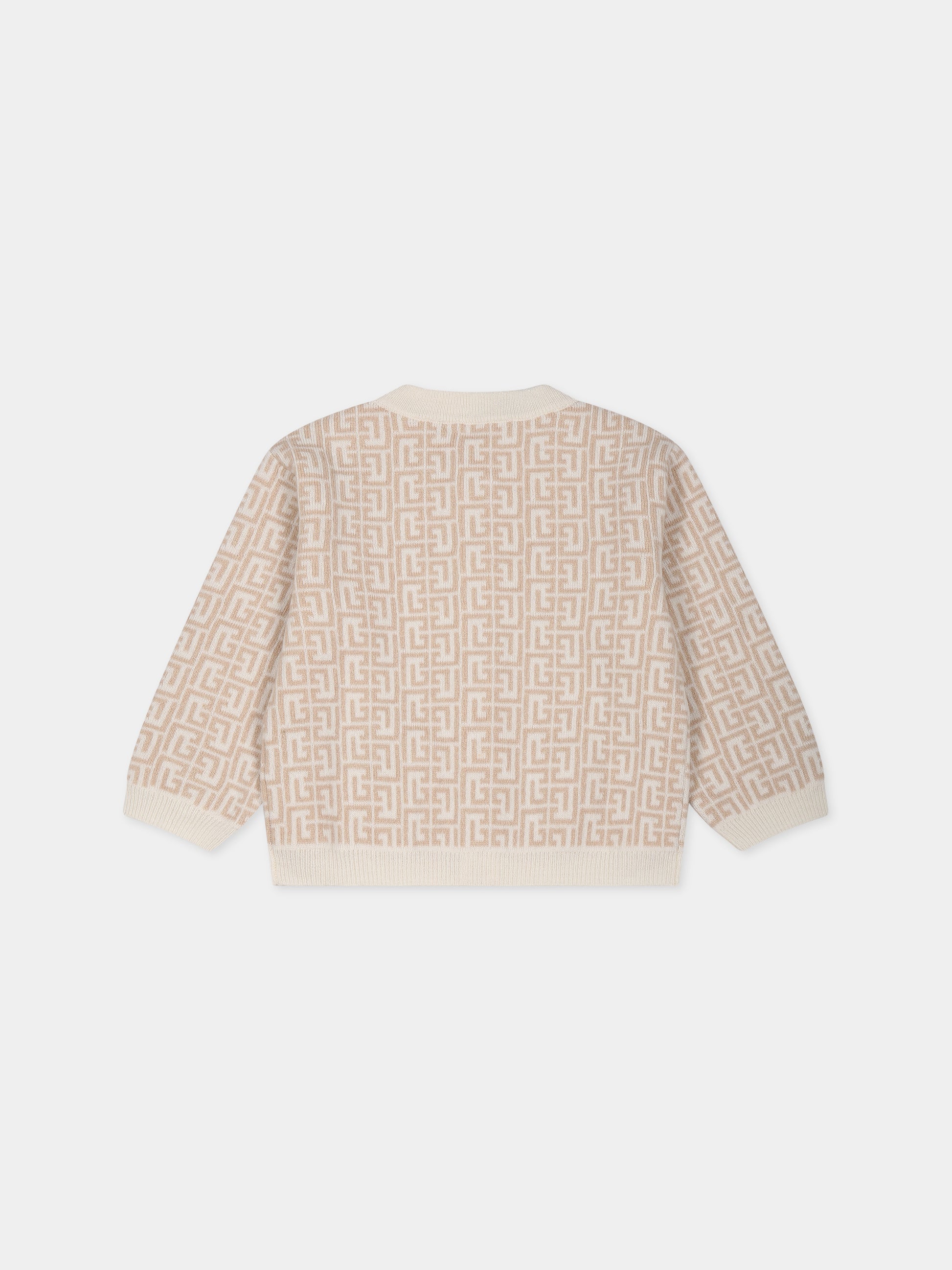 Cardigan beige per neonati,Balmain Kids,BT9010 W0113 102BG