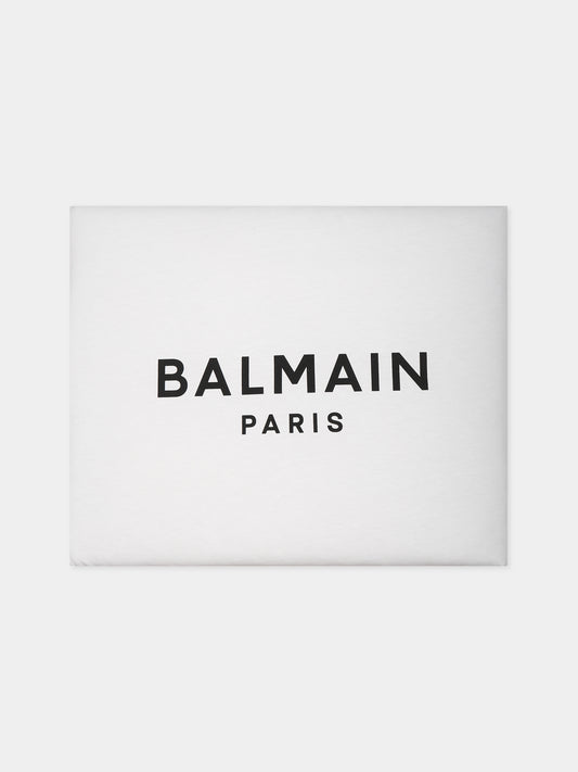 Coperta bianca per neonati con logo,Balmain Kids,BT0560 Z0116 100NE