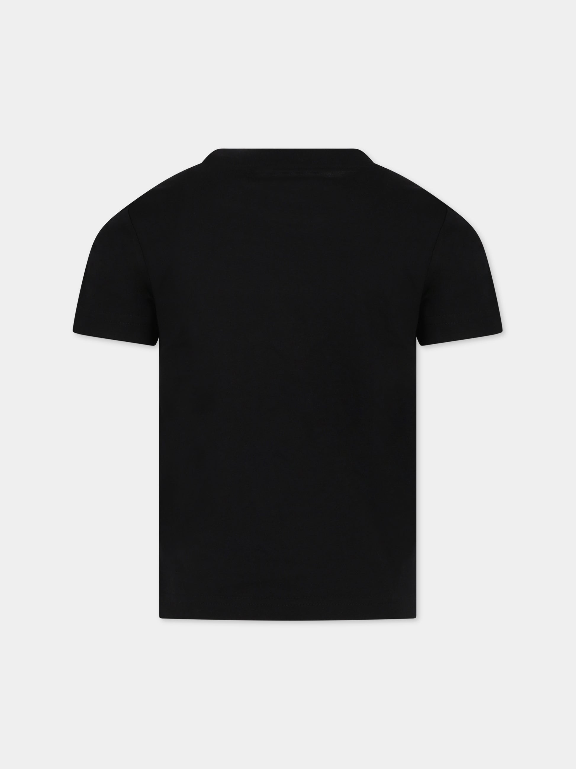 T-shirt nera per bambino con logo,Timberland,T25U25 09B