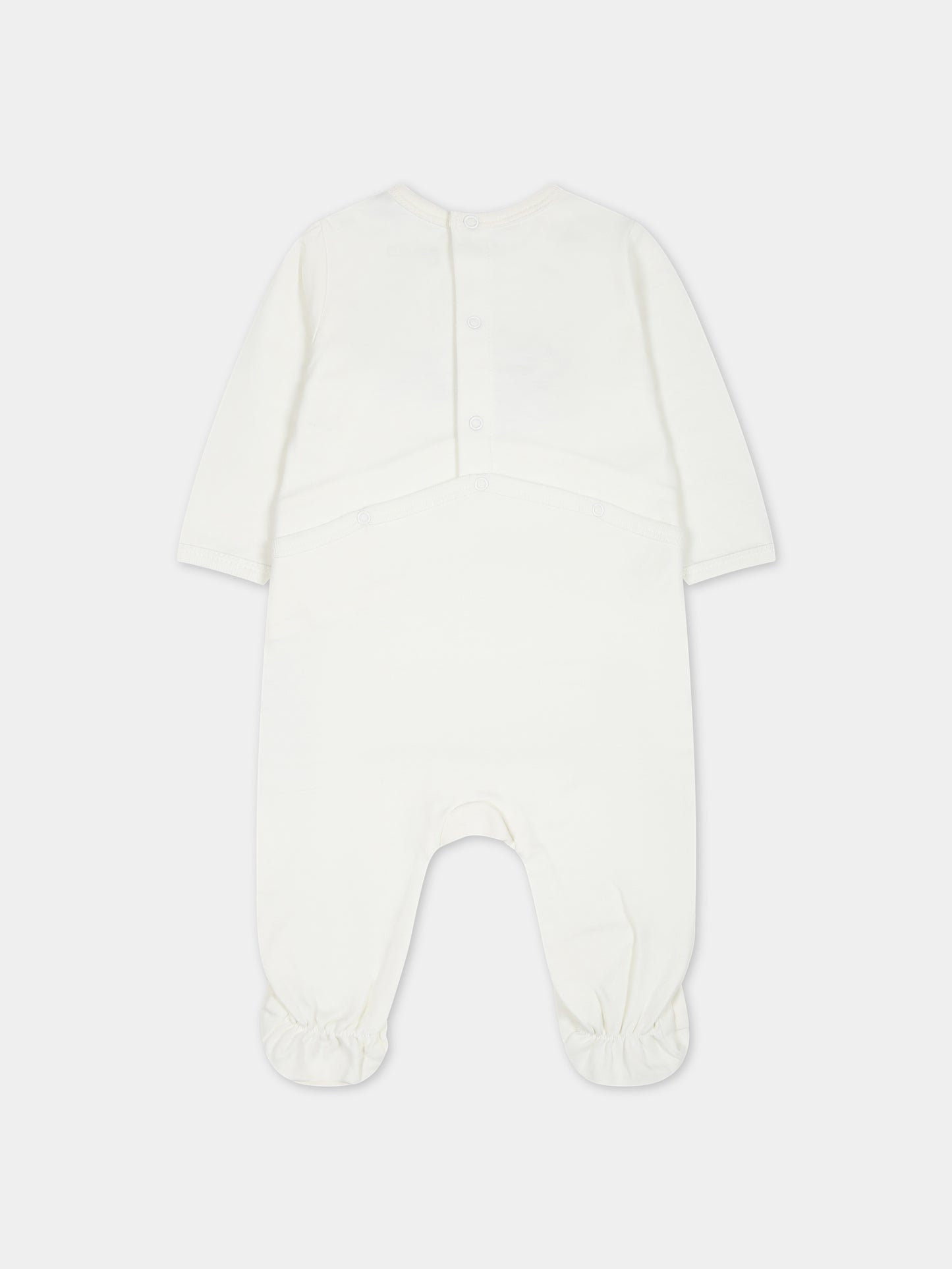 Tutina bianca per neonato con logo e stampa,Kenzo Kids,K97058 12P