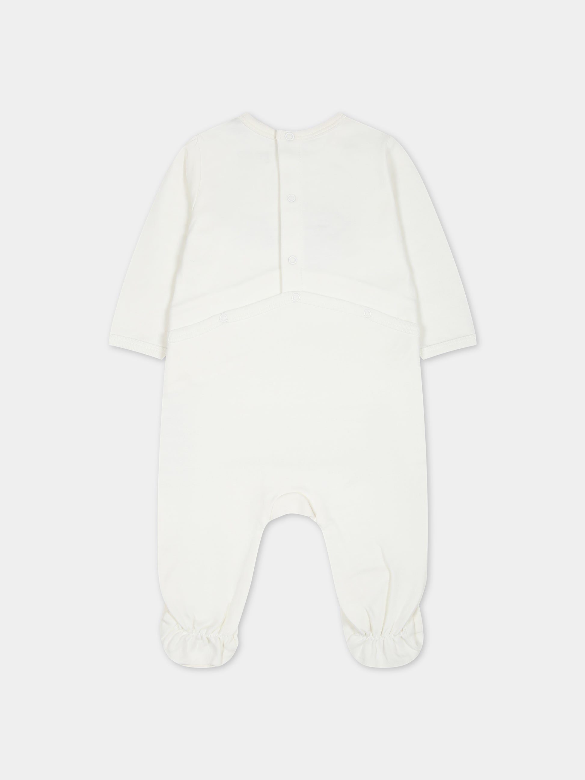 Tutina bianca per neonato con logo e stampa,Kenzo Kids,K97058 12P