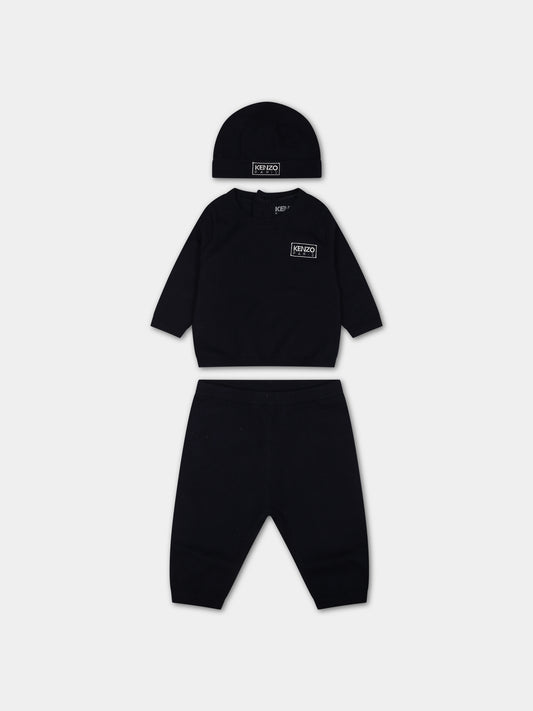 Completo blu per neonati con logo,Kenzo Kids,K98156 84A