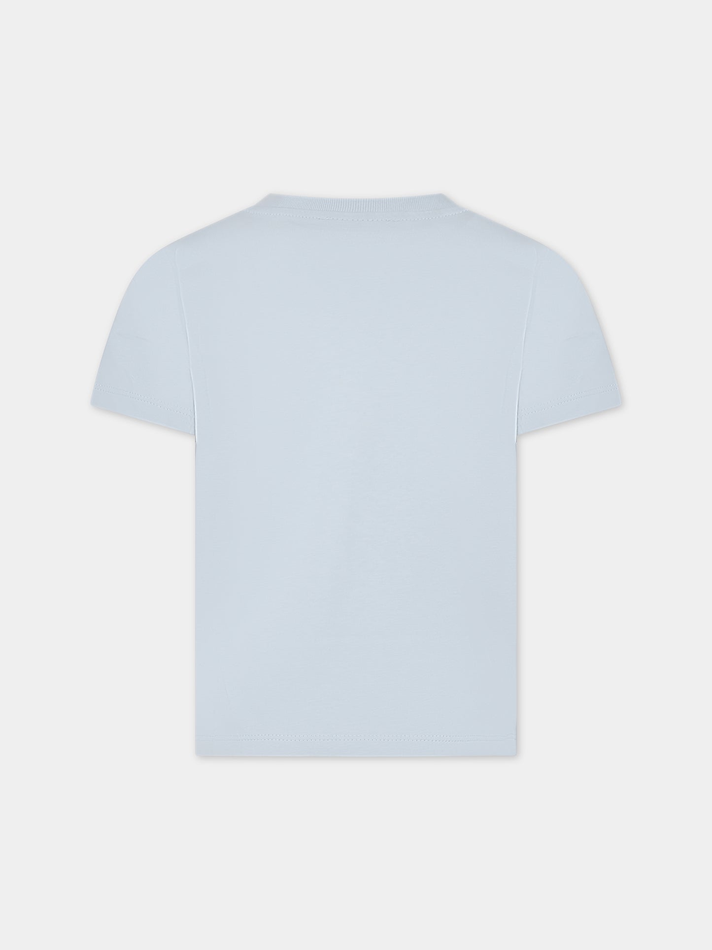 T-shirt celeste per bambino con logo,Kenzo Kids,K15719 794