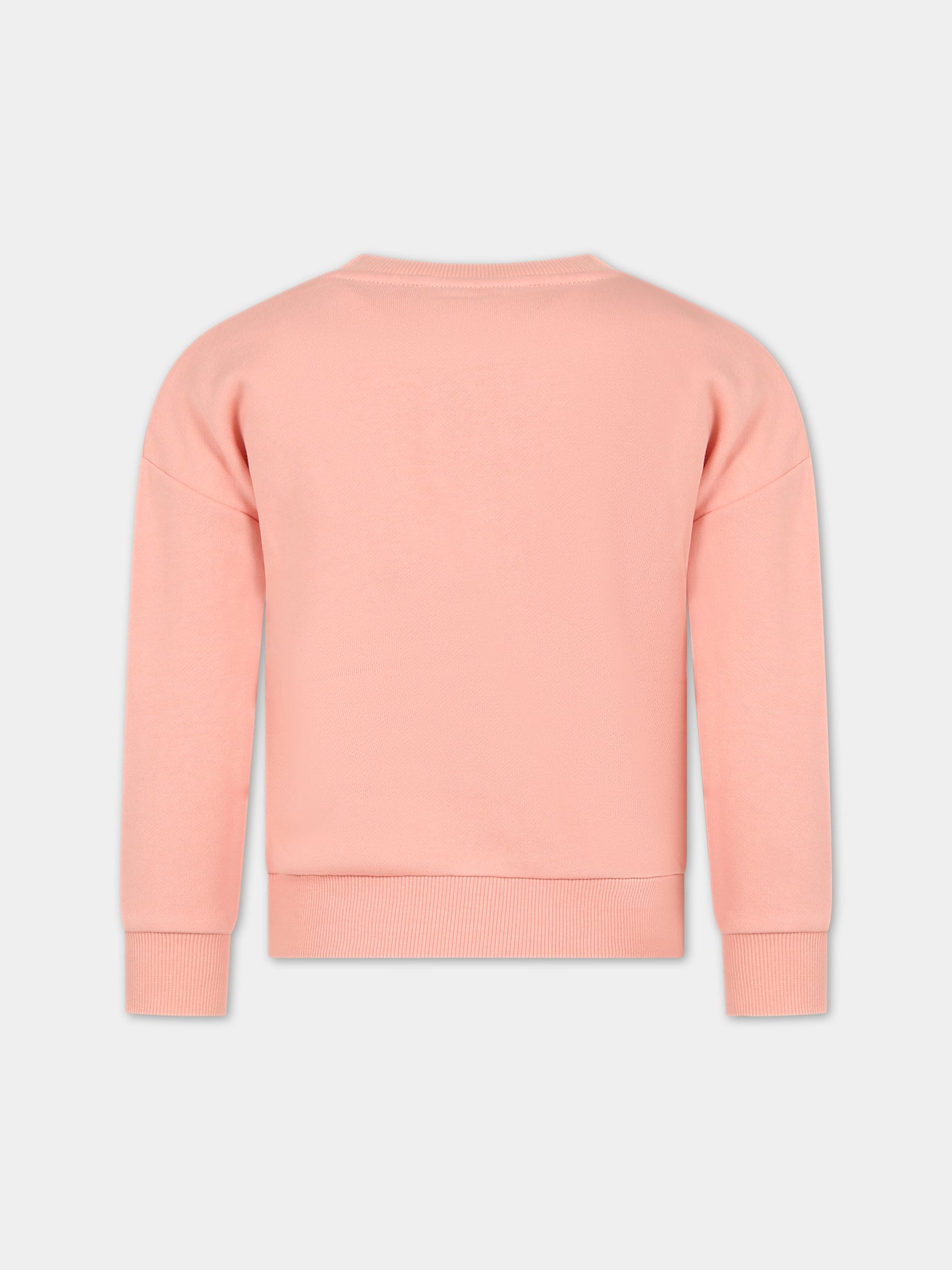 Felpa rosa per bambina con logo,Kenzo Kids,K15687 43G