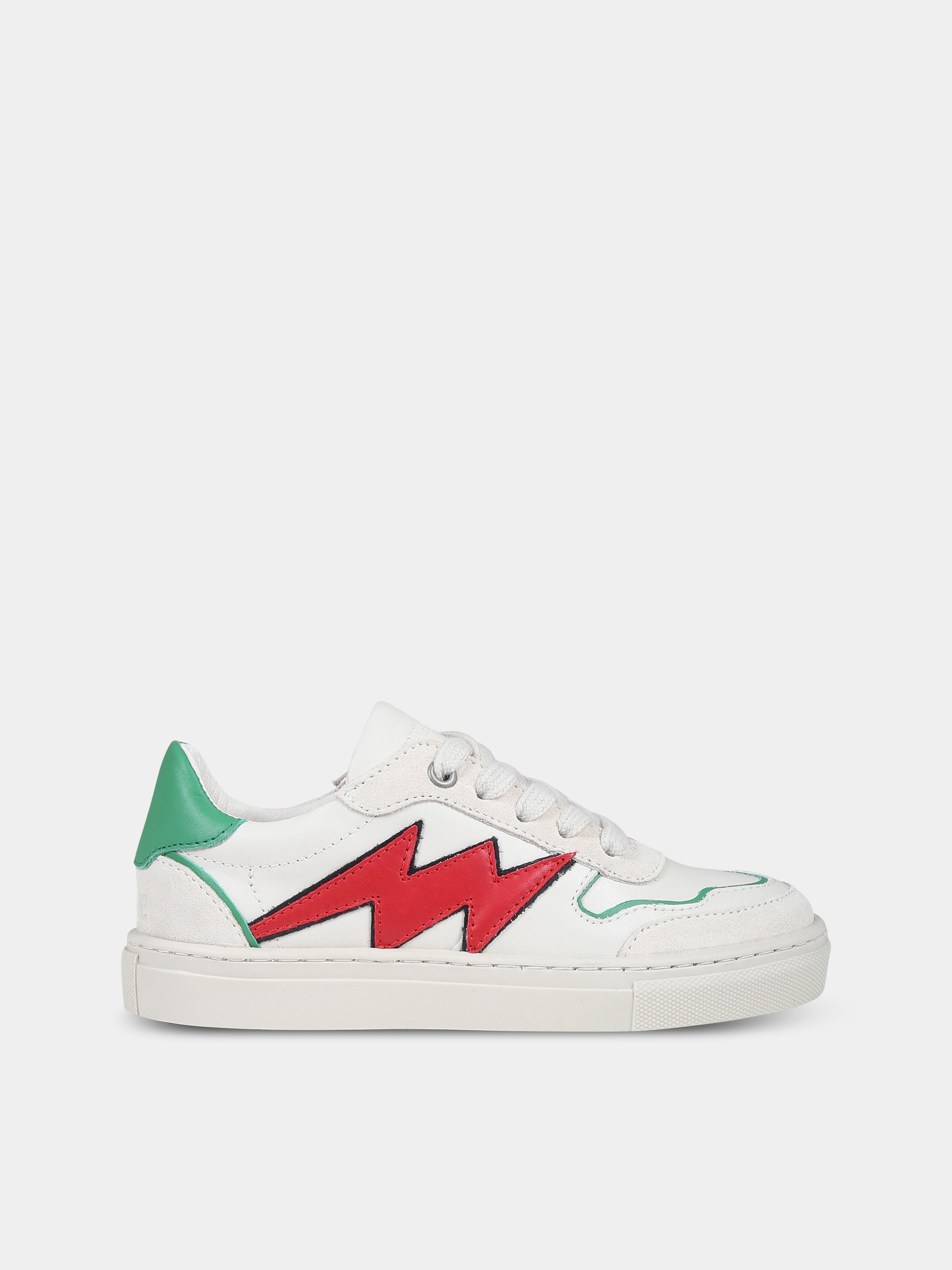Sneakers avorio per bambini con logo,Zadig & Voltaire Kids,X29027 140