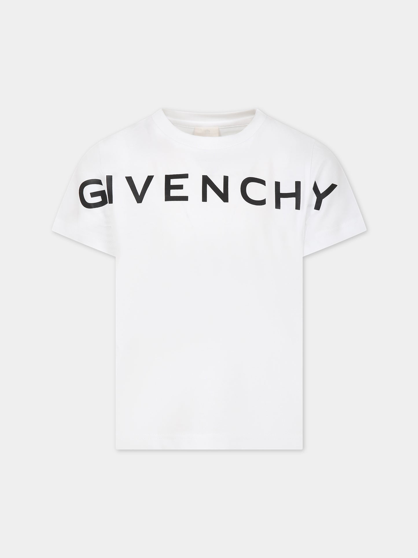 T-shirt bianca per bambini con logo e scritta,Givenchy Kids,H25447 10P