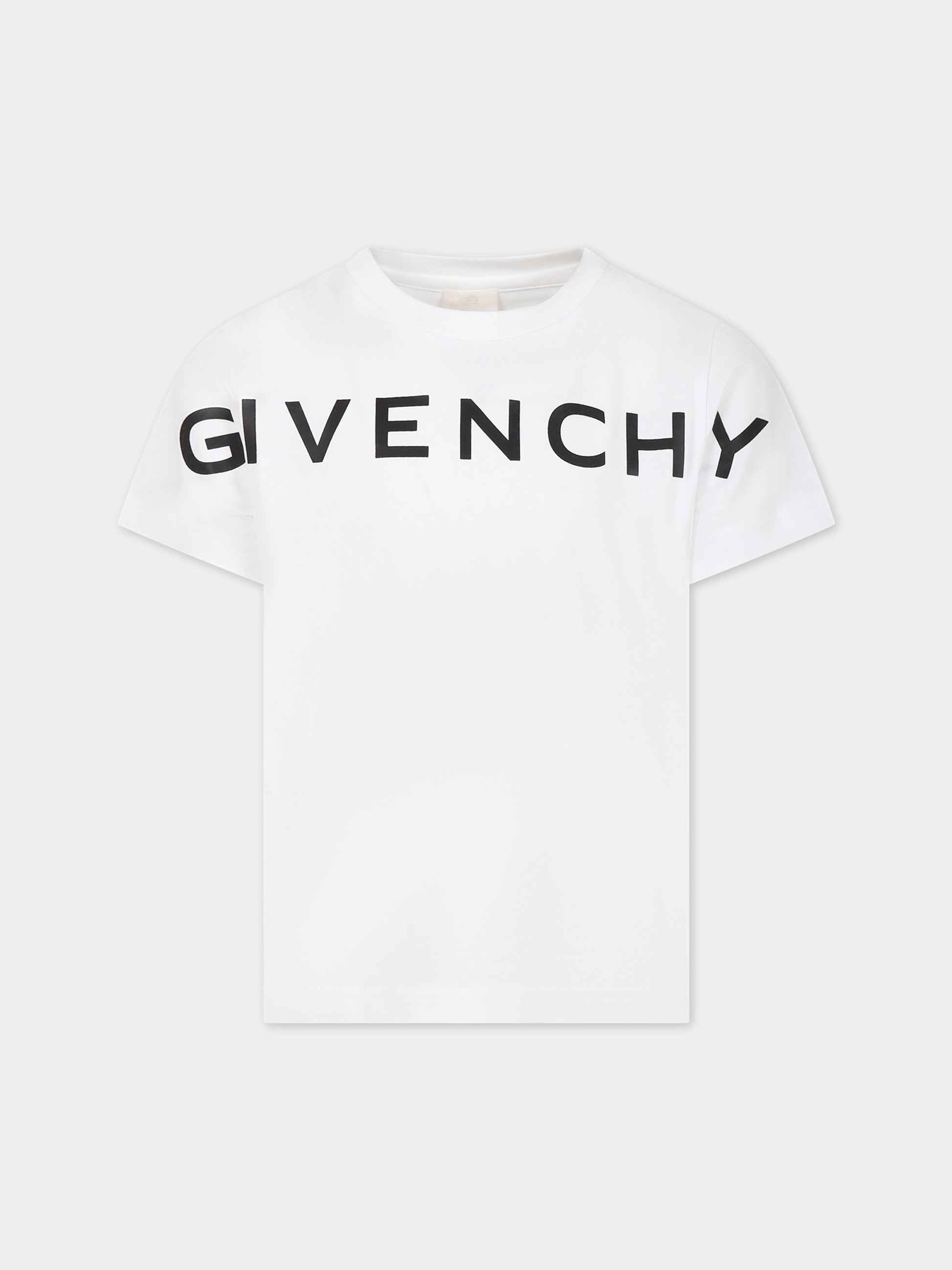 T-shirt bianca per bambini con logo e scritta,Givenchy Kids,H25447 10P