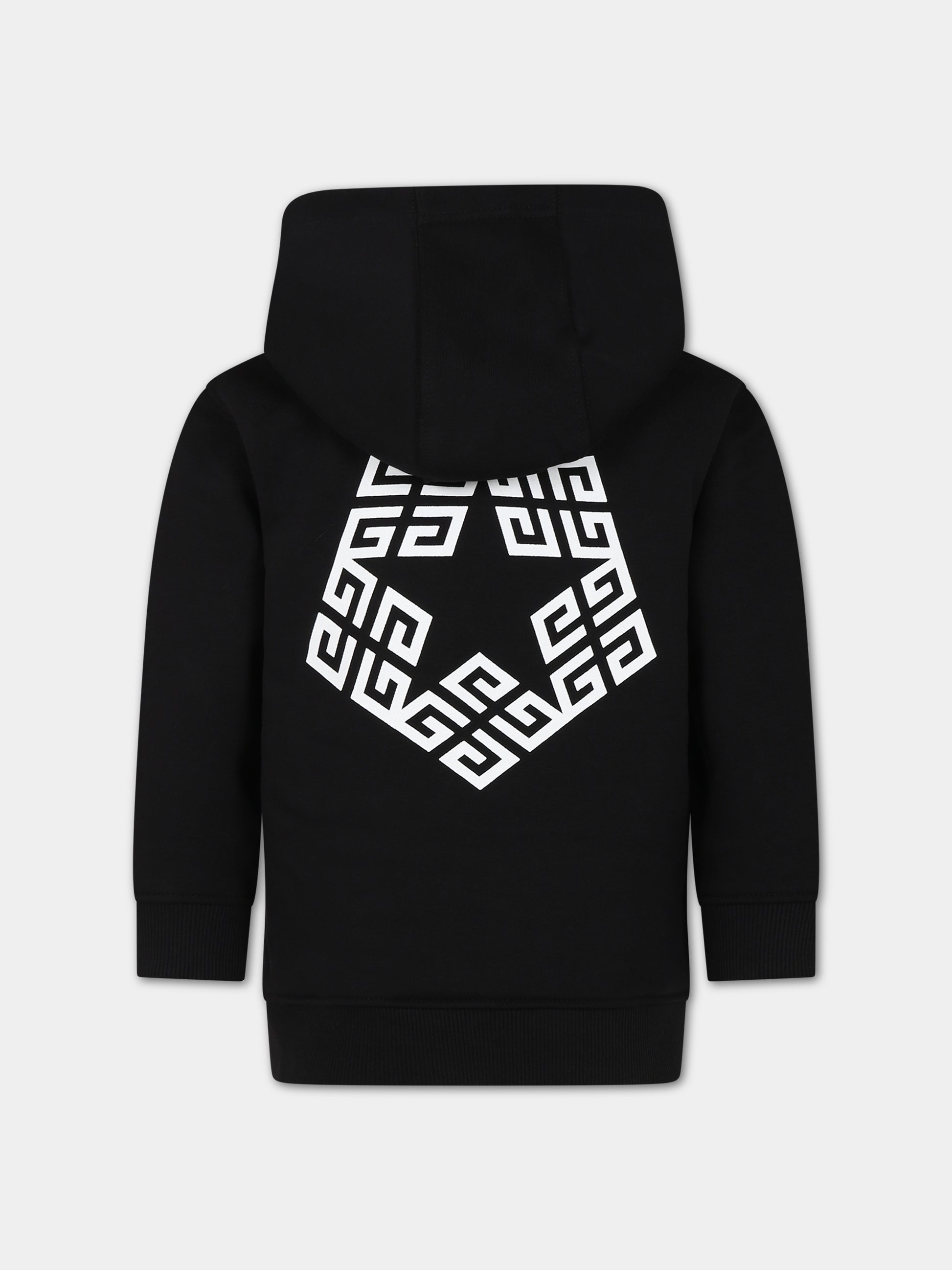 Felpa nera per bambini con logo,Givenchy Kids,H25474 09B