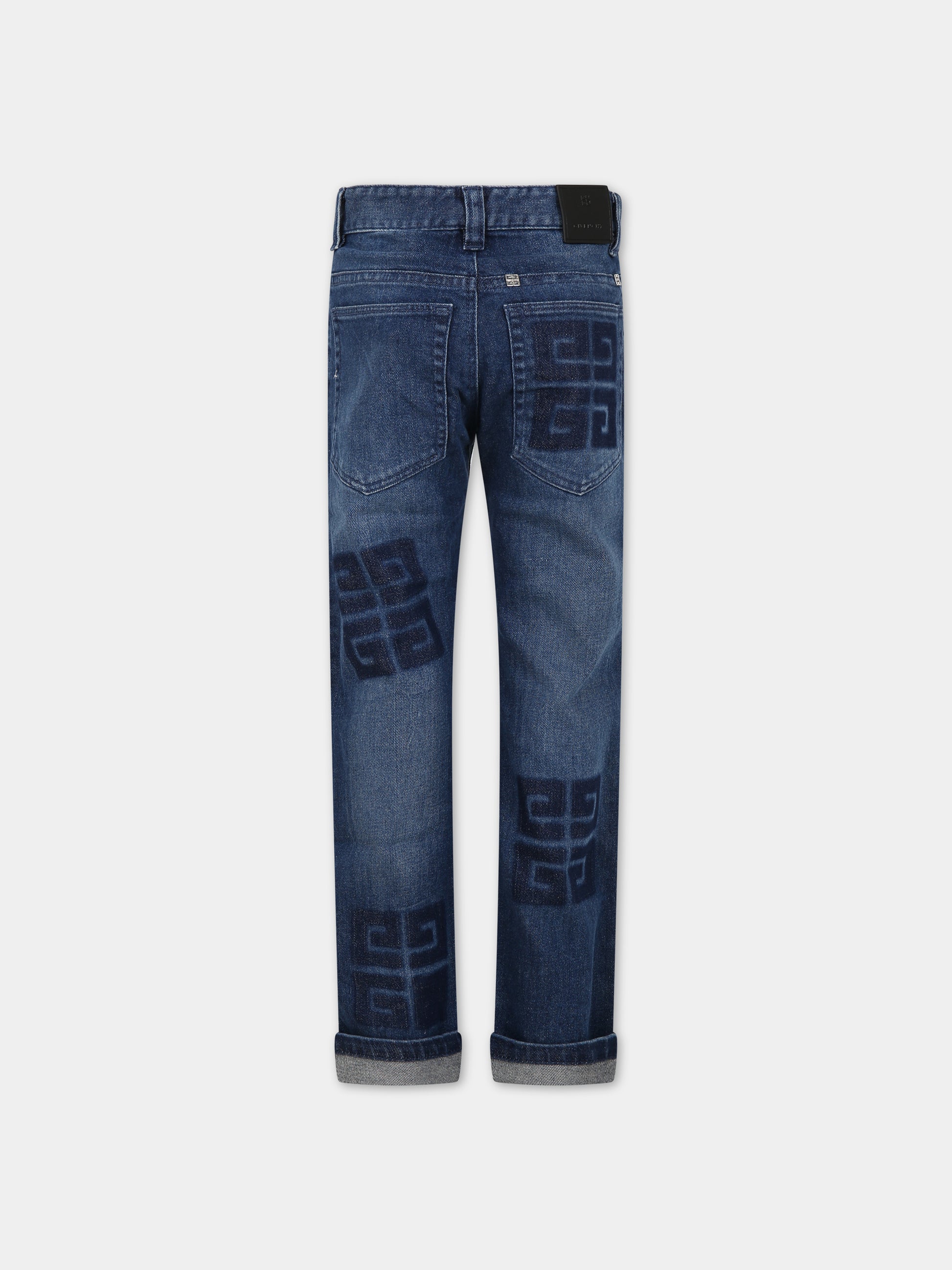 Jeans blu per bambino con iconica 4G,Givenchy Kids,H24239 Z02