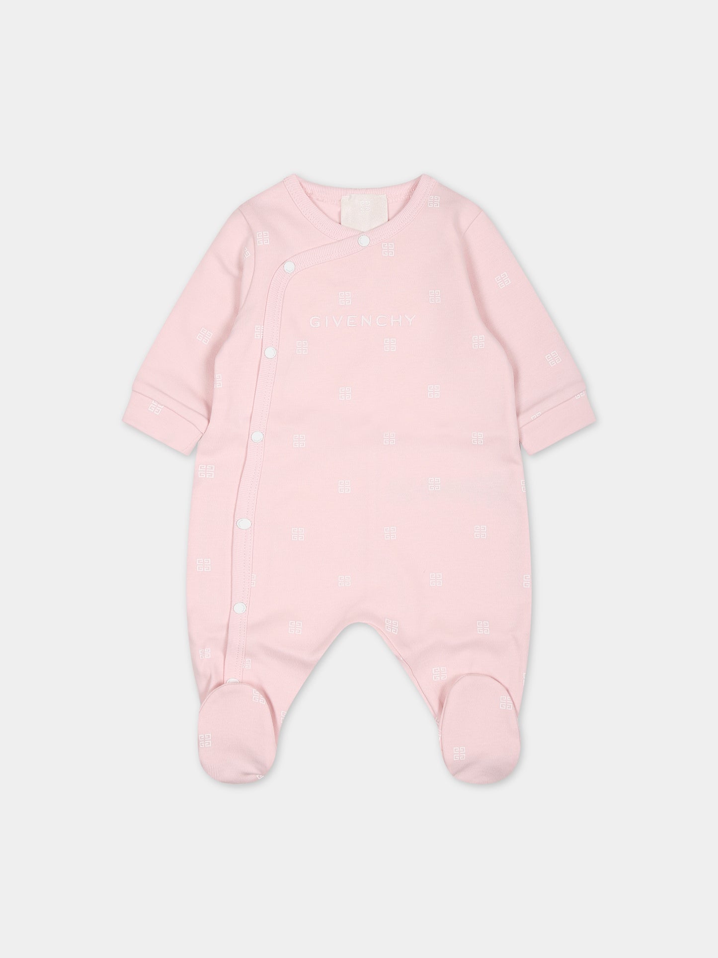 Tutina rosa per neonata con logo,Givenchy Kids,H97091 44Z