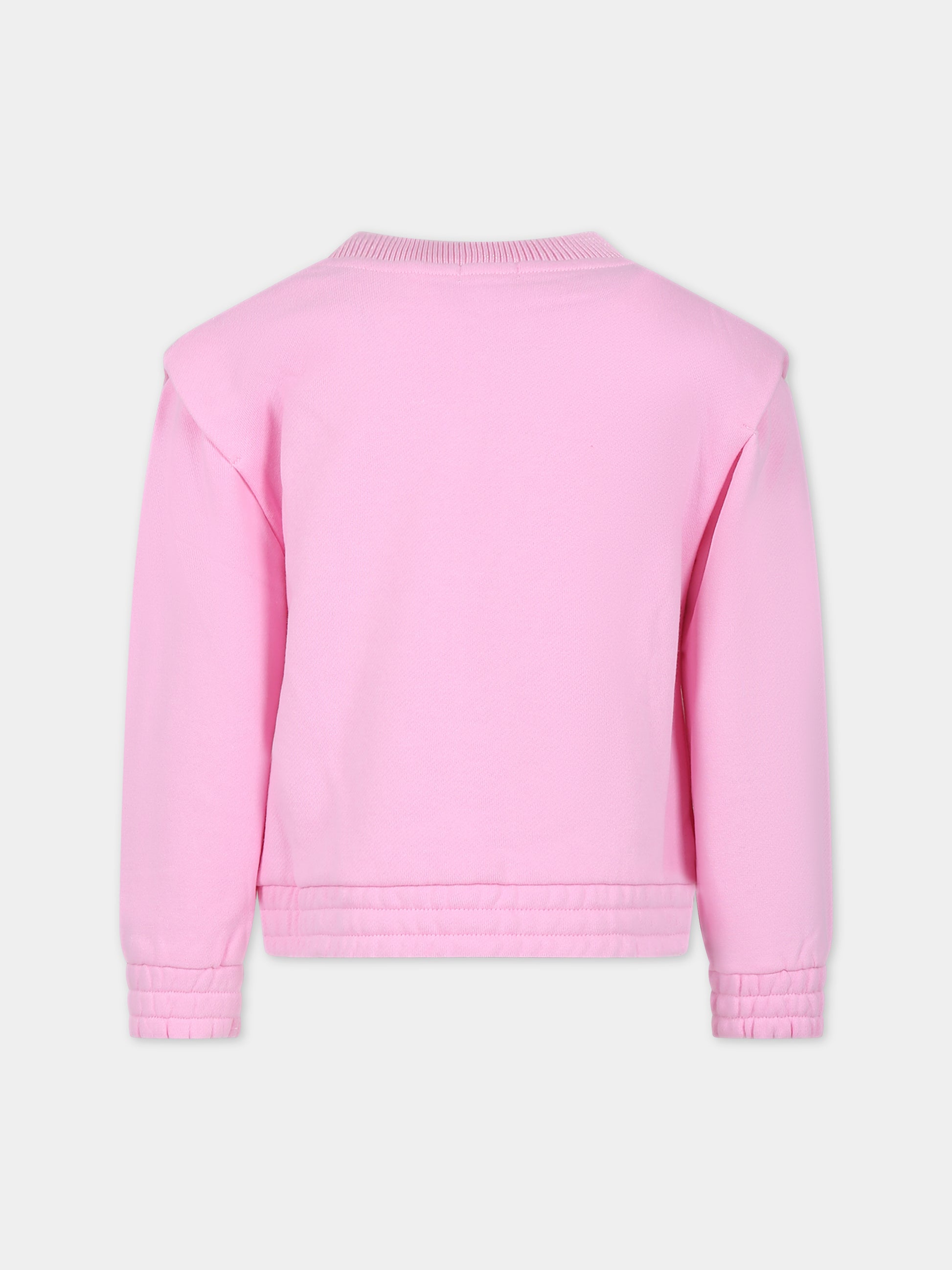 Felpa rosa per bambina con scritta,Billieblush,U15C18 47C