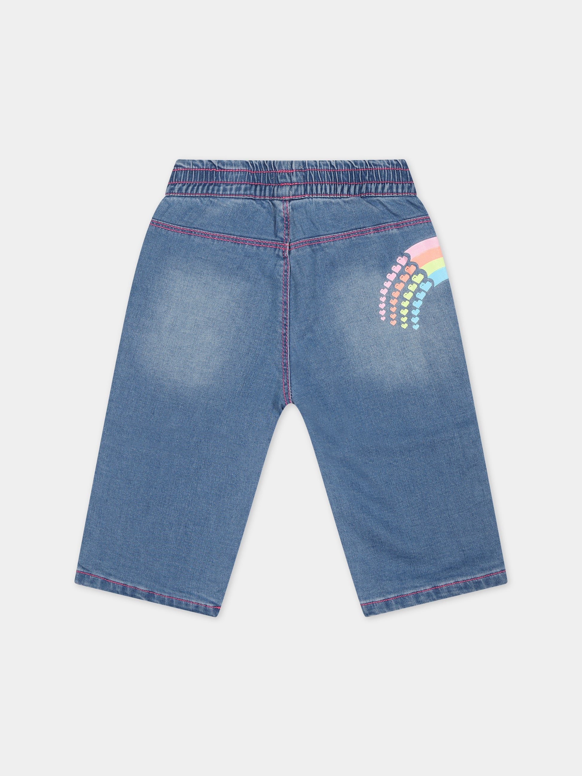 Jeans blu per neonata con stampa,Billieblush,U04287 Z18