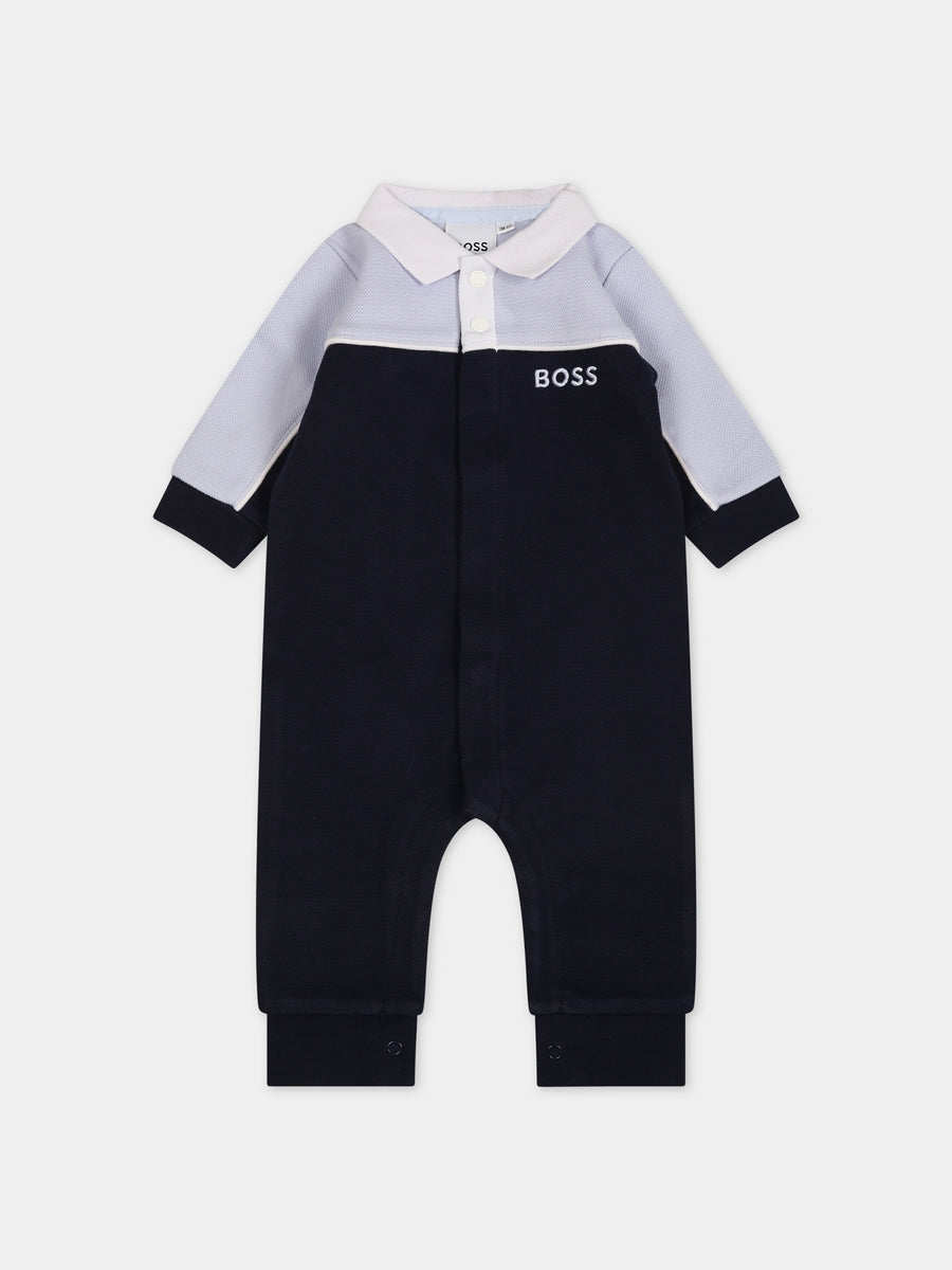 Tutina blu per neonato con logo,Boss,J94352 849