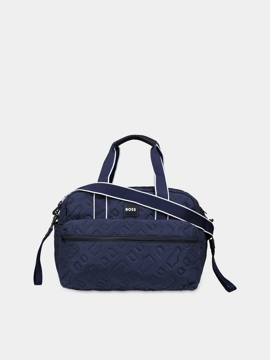 Borsa mamma blu per neonato con logo,Boss,J90341 849
