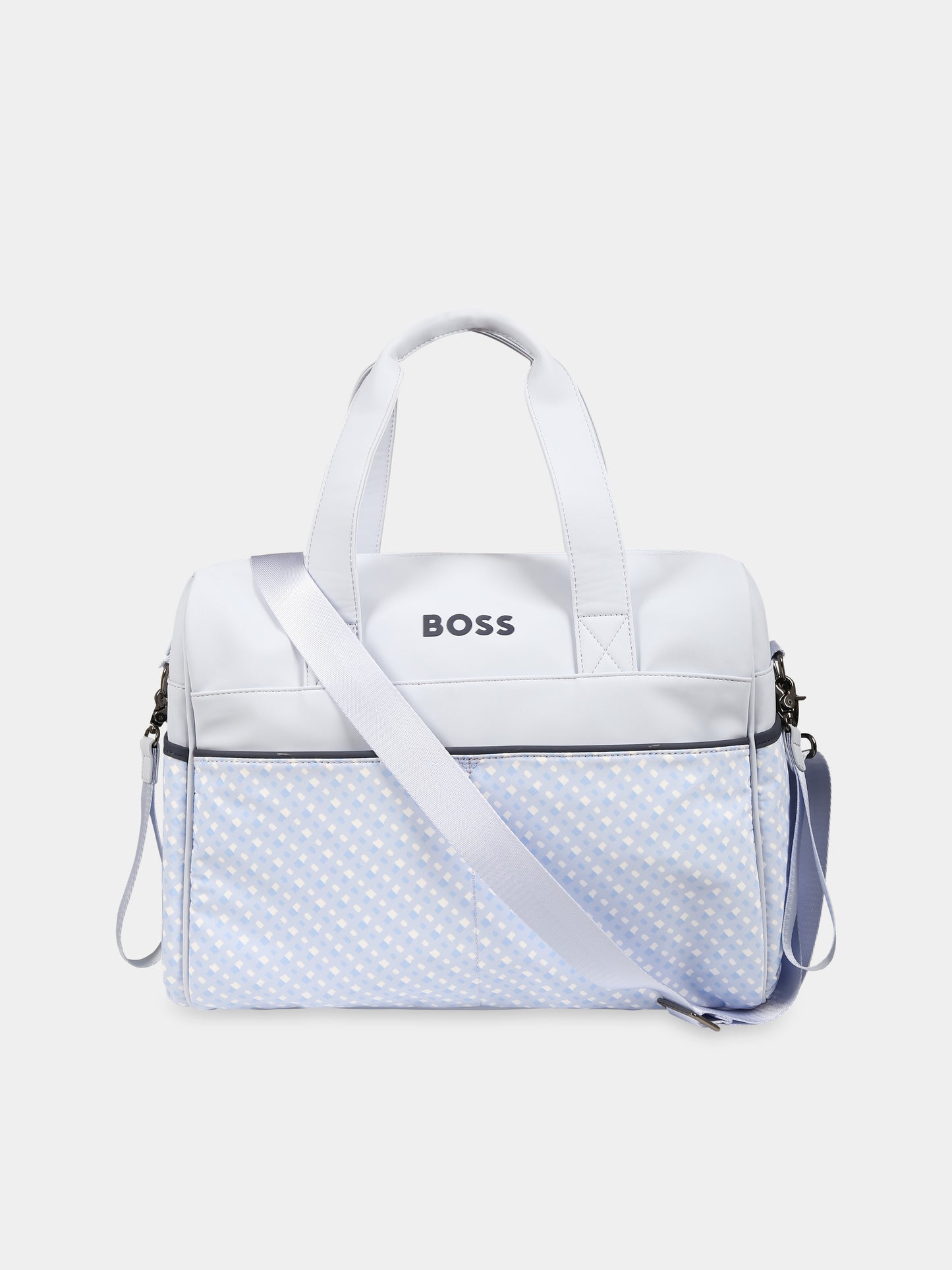 Borsa mamma celeste per neonato con logo,Boss,J90337 771