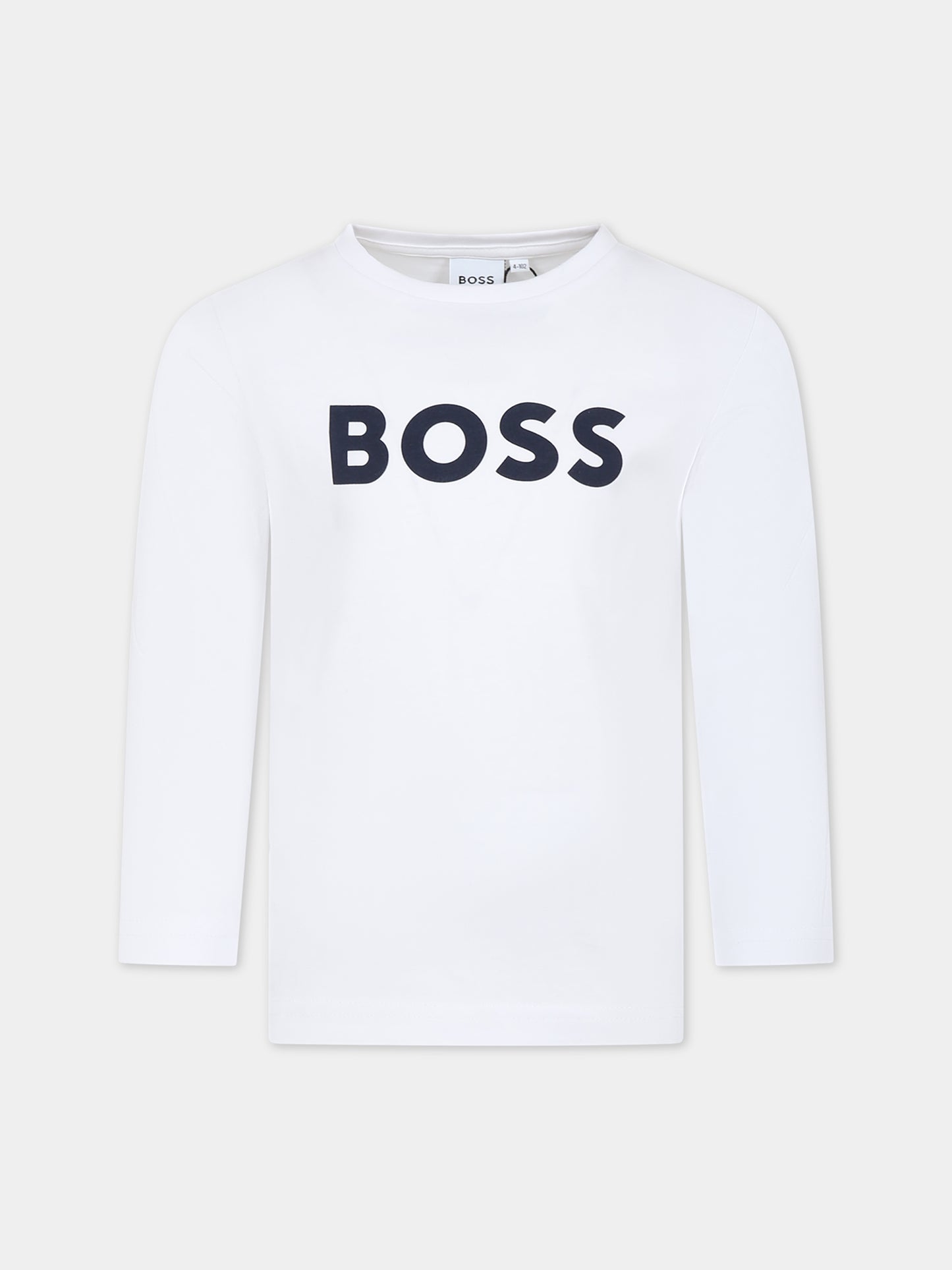 T-shirt bianca per bambino con logo,Boss,J25P25 10P