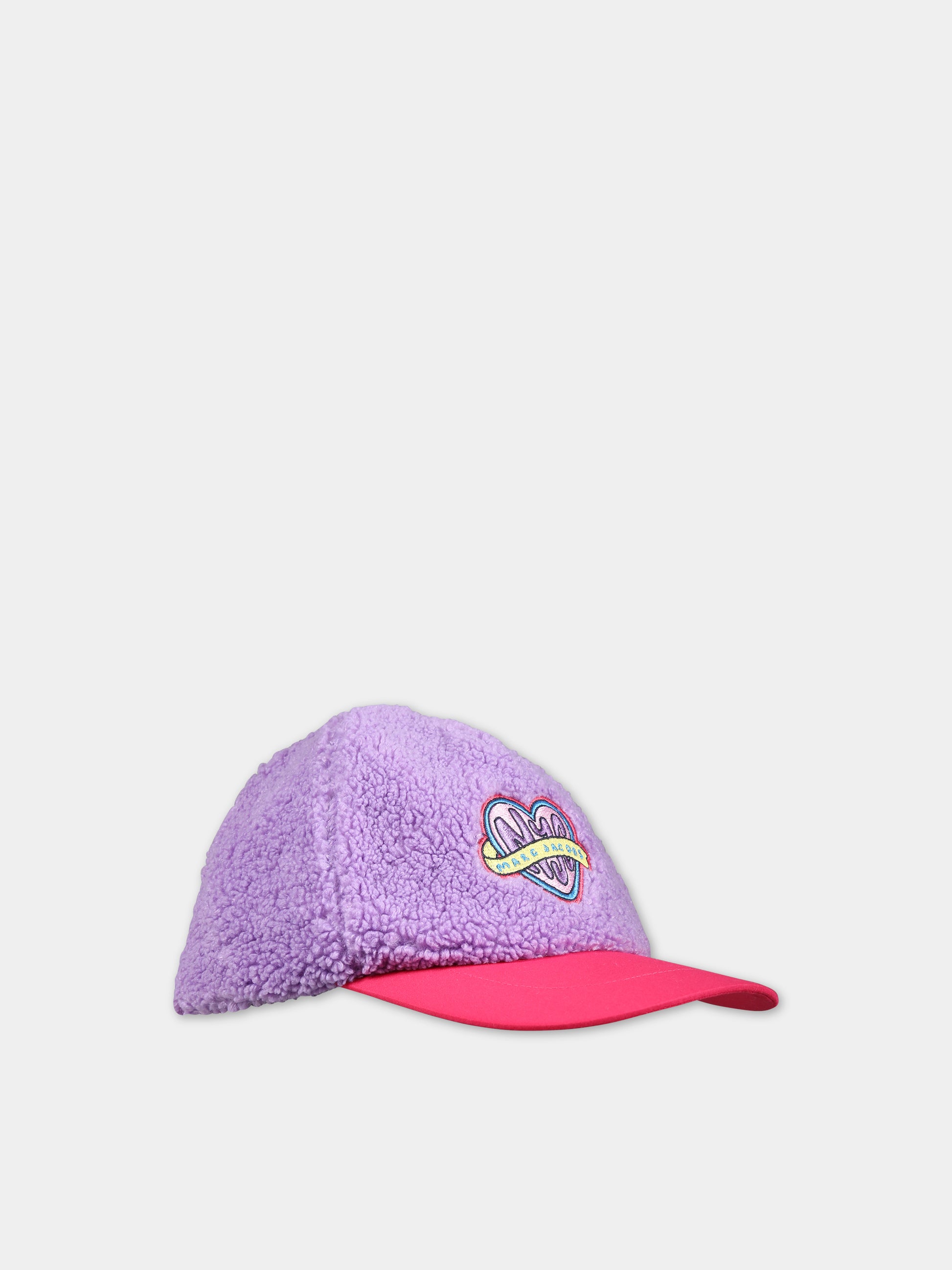 Cappello lilla per bambina con cuore e logo,Little Marc Jacobs,W11069 919
