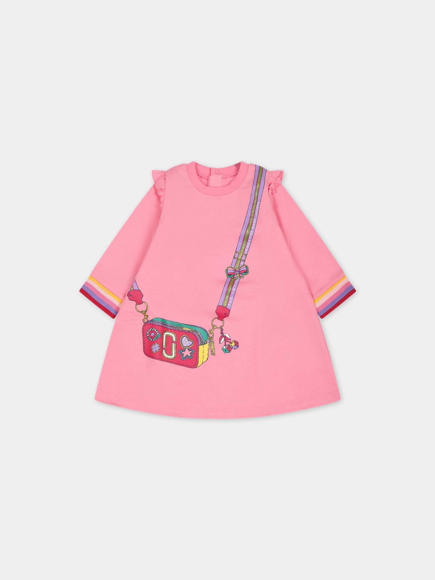 Vestito rosa per neonata con logo,Little Marc Jacobs,W92026 44G