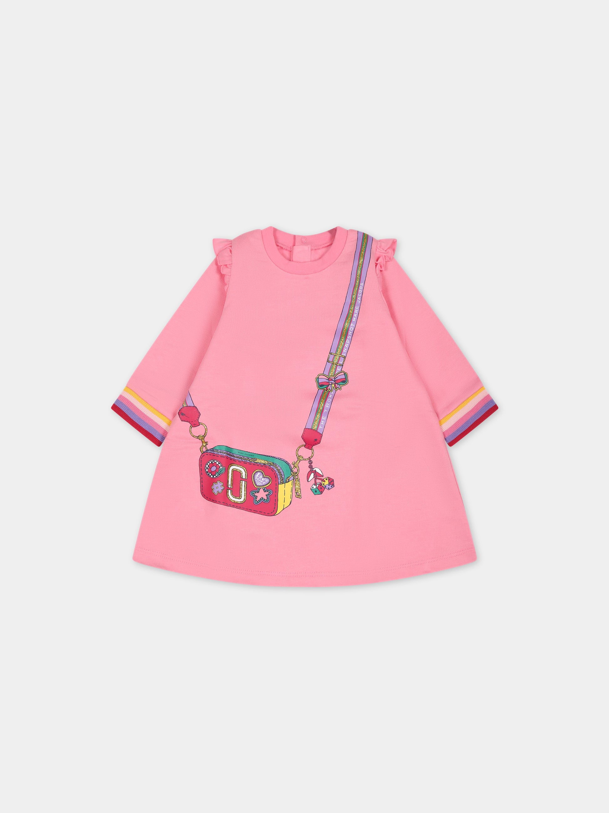 Vestito rosa per neonata con logo,Little Marc Jacobs,W92026 44G