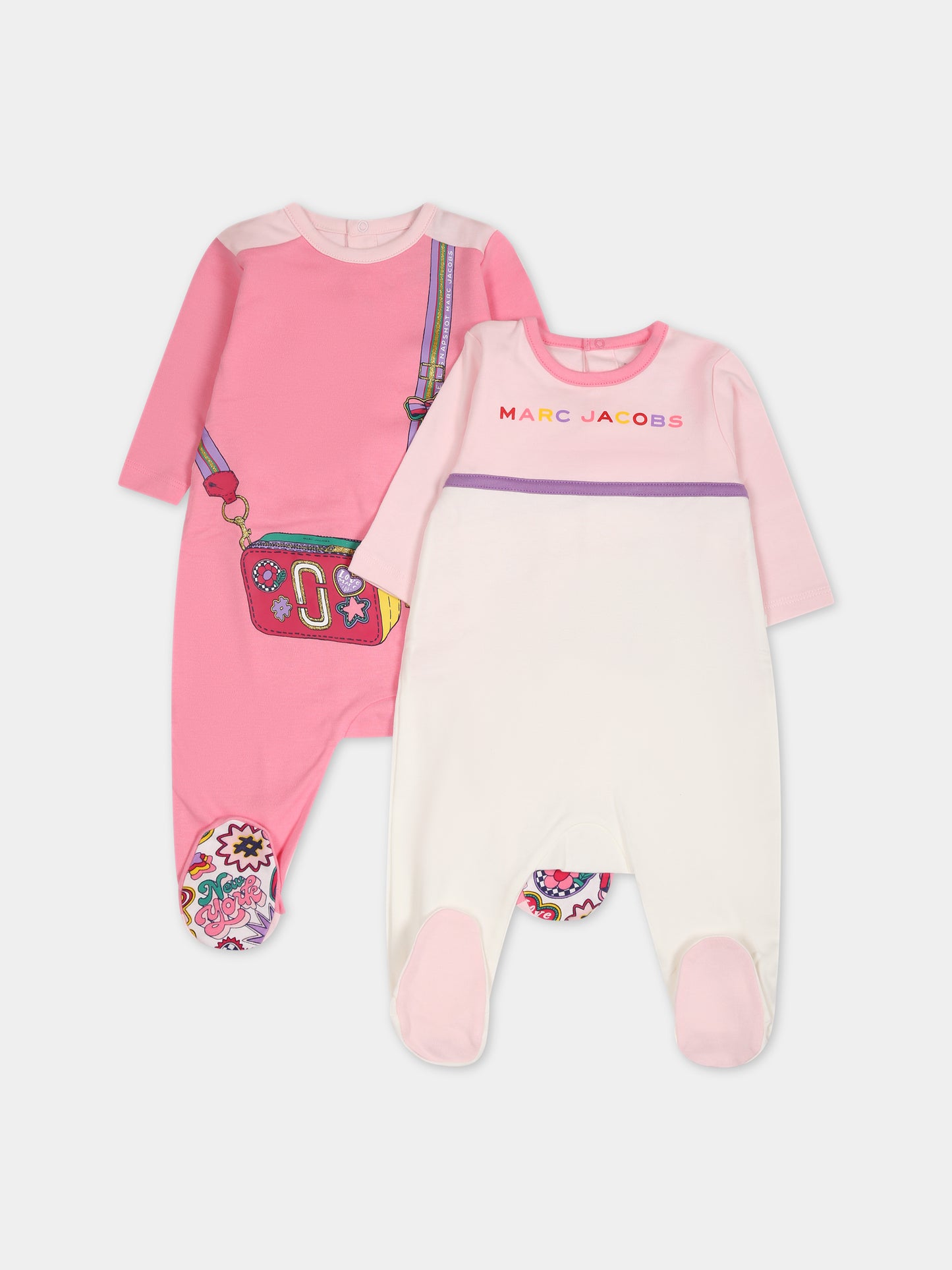 Set rosa per neonata con logo,Little Marc Jacobs,W98175 44G