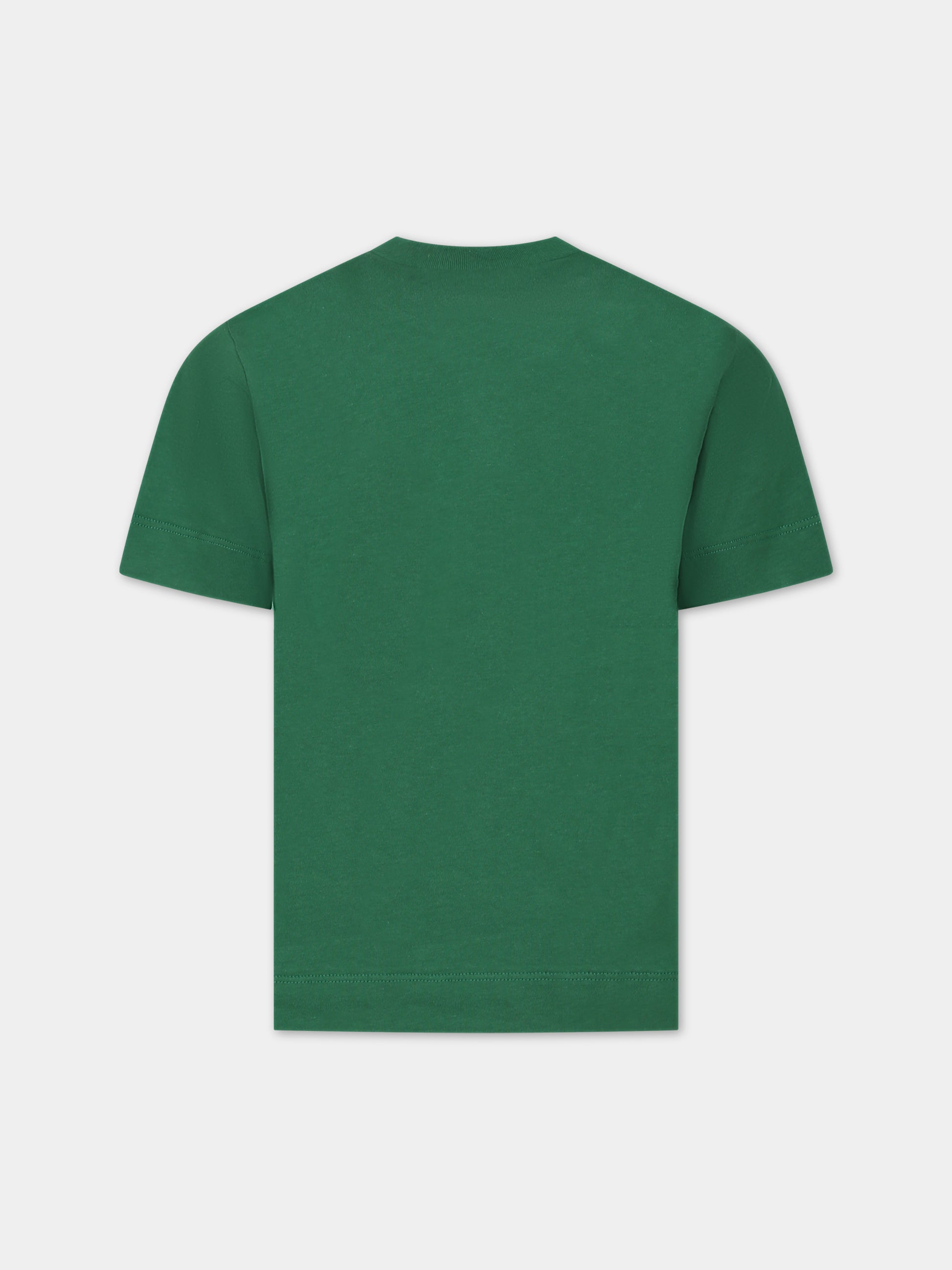 T-shirt verde con logo nero per bambini,Marni Kids,M002MV 0M523