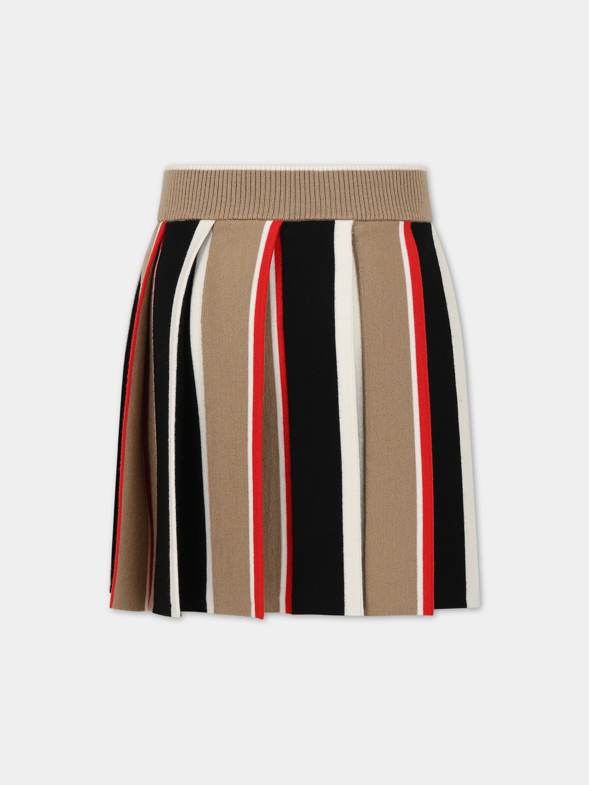 Gonna multicolor per bambina con logo,Burberry Kids,8066917